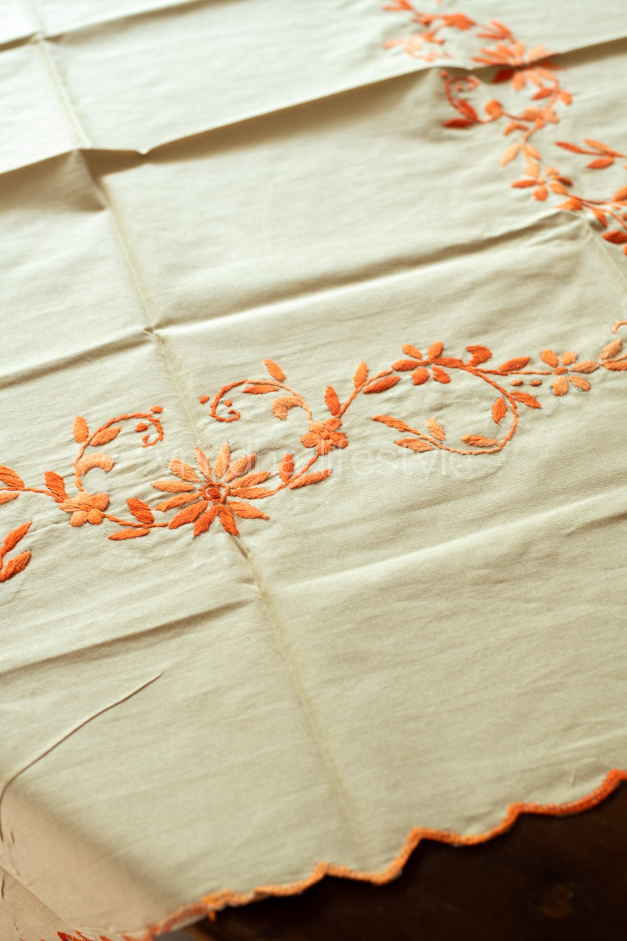 COFFEE TABLE CLOTH with hand embroidery -29x29 inches