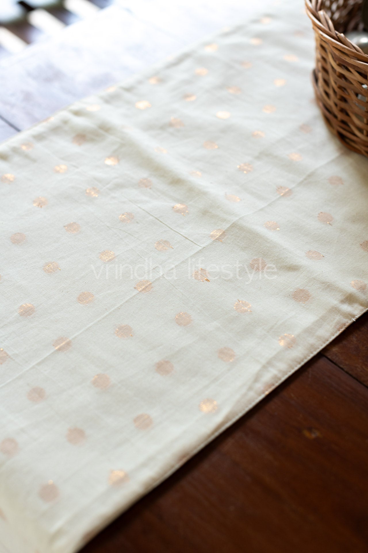 Cotton lurex table runner with frill-13x48-coffee table runner-customisable