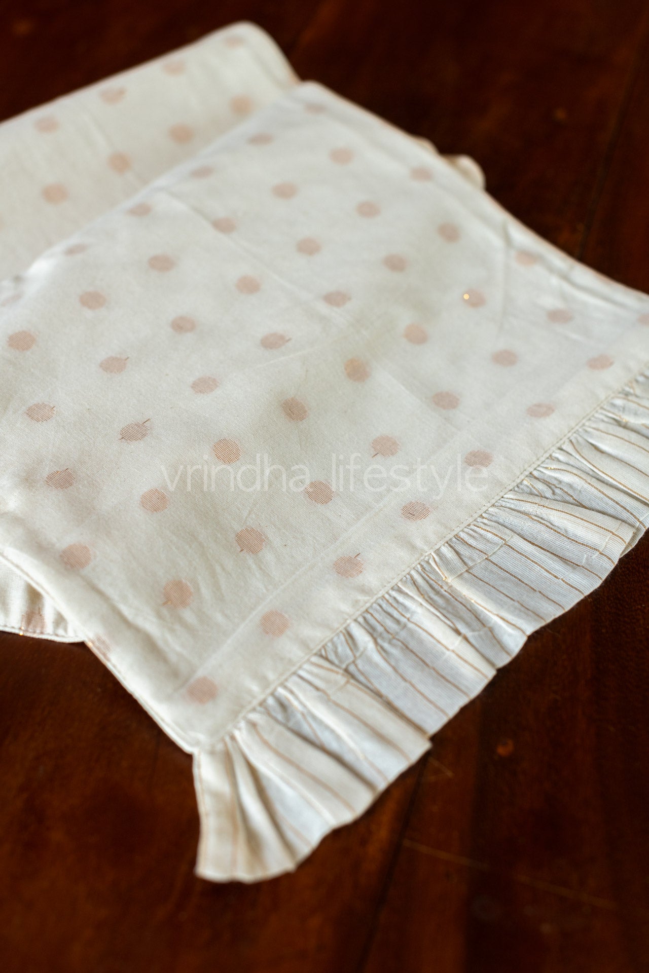 Cotton lurex table runner with frill-13x48-coffee table runner-customisable