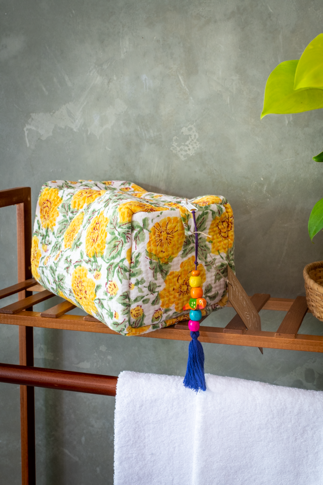 MULTI PURPOSE QUILTED TOILETRY BAG-Large