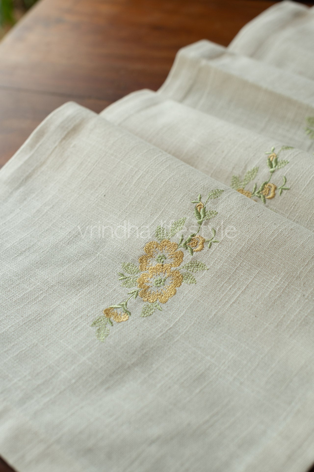 Cotton table runner with embroidery -13x58 inches-customisable