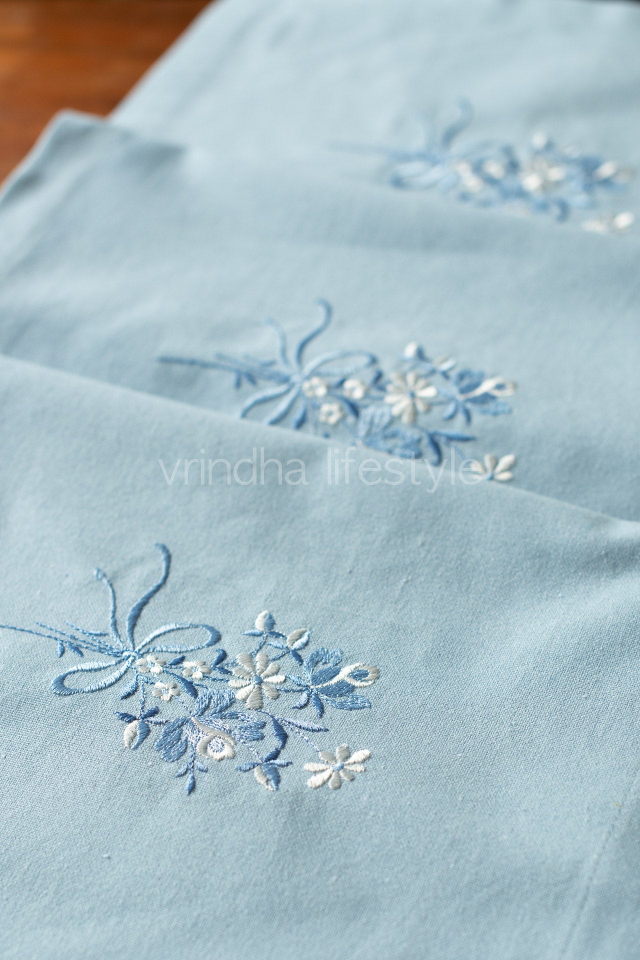 Cotton table runner with embroidery -12x45 inches-customisable