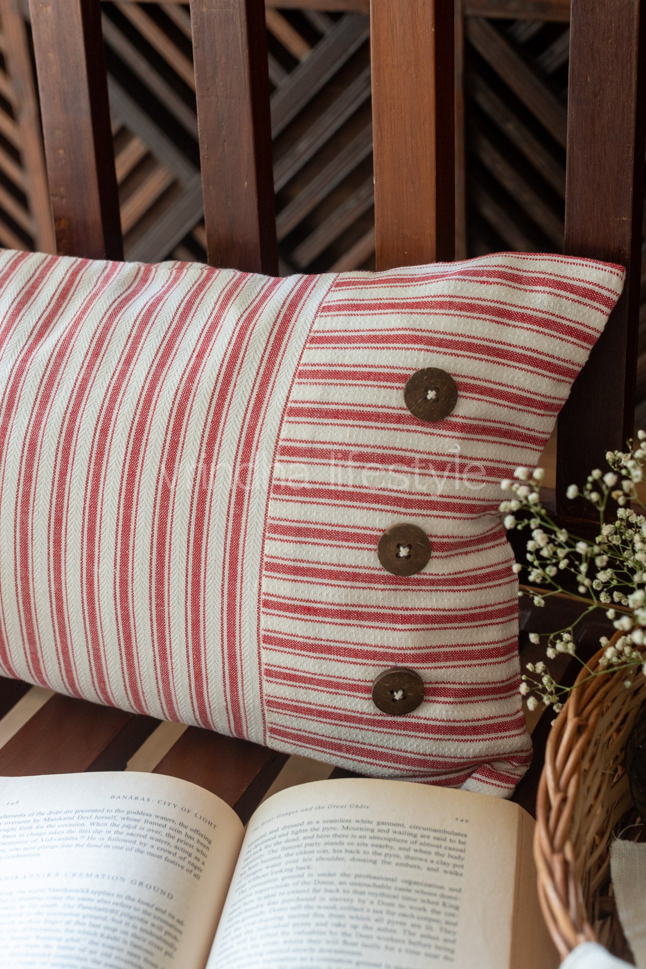 HANDLOOM COTTON LUMBAR CUSHION COVER ( Single unit )