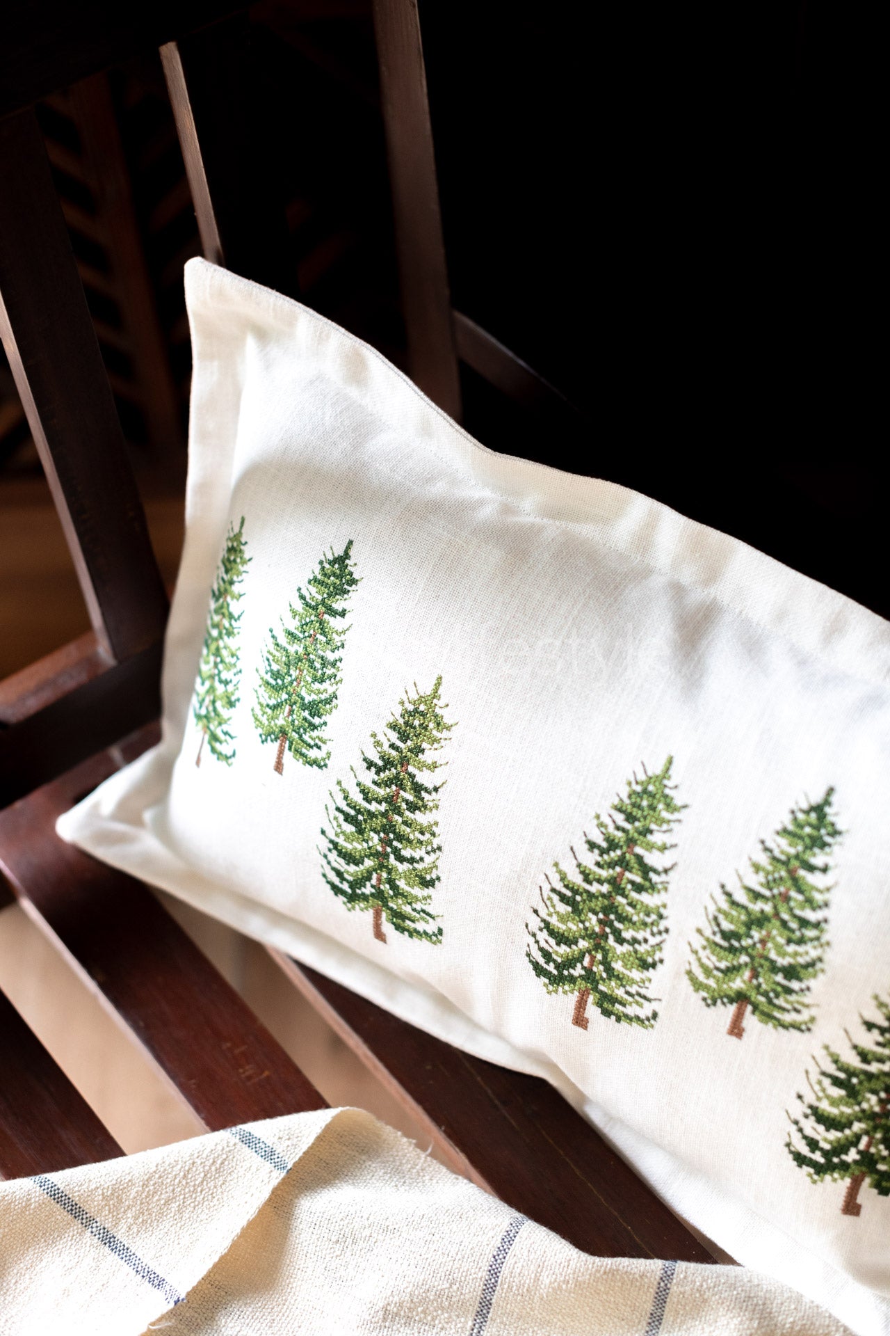 Cross stitch embroidered cotton cushion cover -single unit-12x18 inches-Customisable