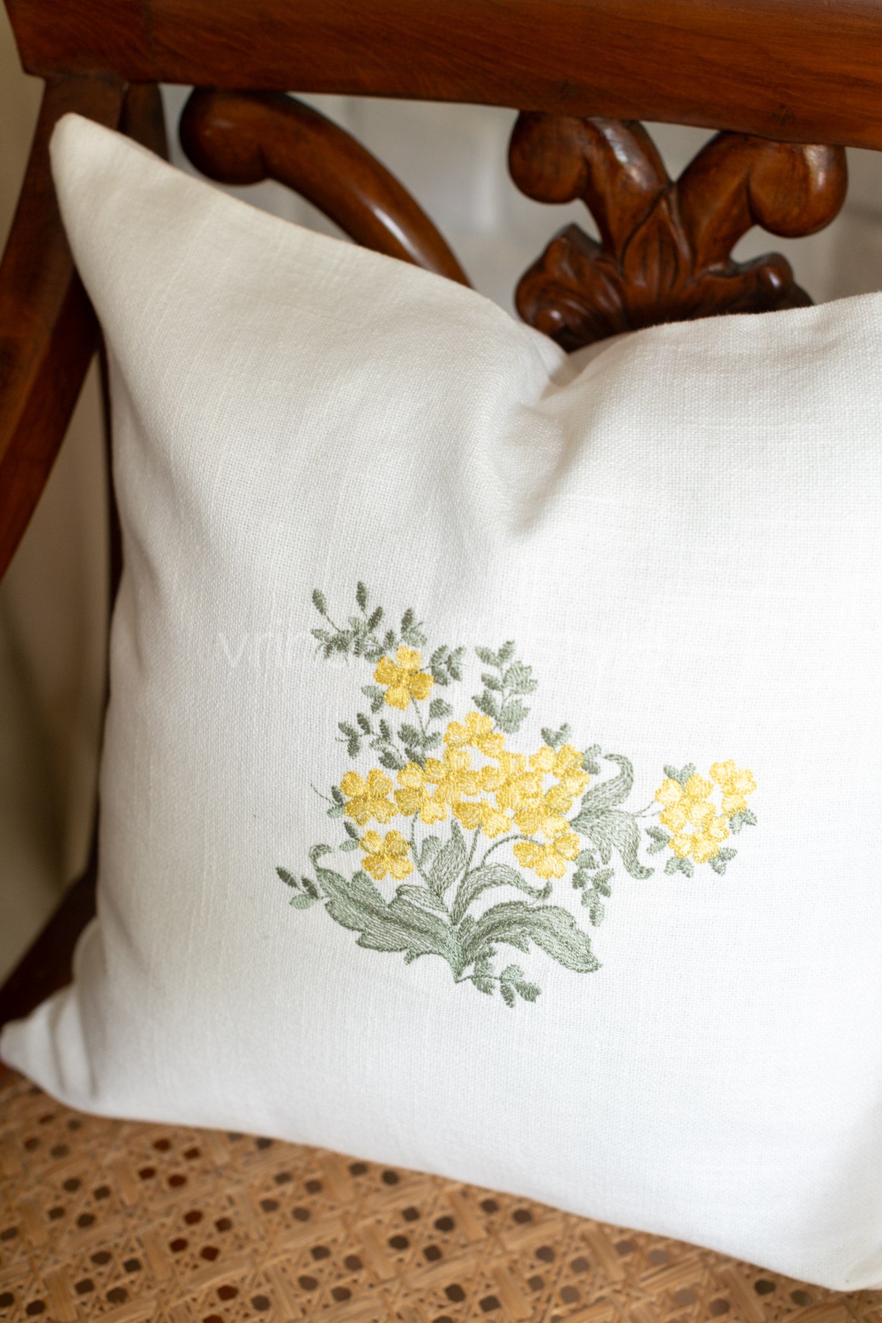 Cotton cushion cover with embroidery -Single unit- 16x16 inches