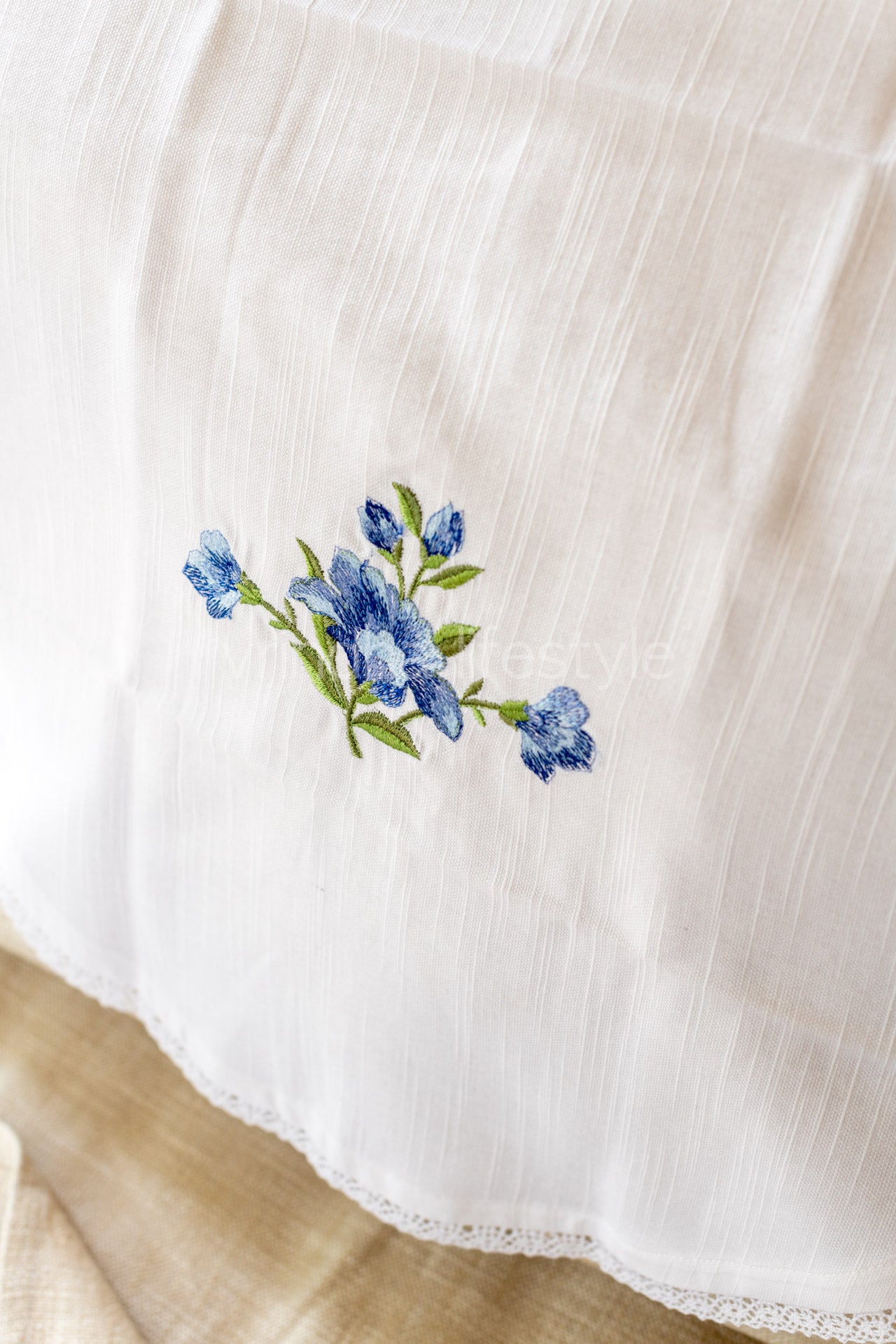 SOFA BACK COVER-with embroidery and lace detailing -Set of 5