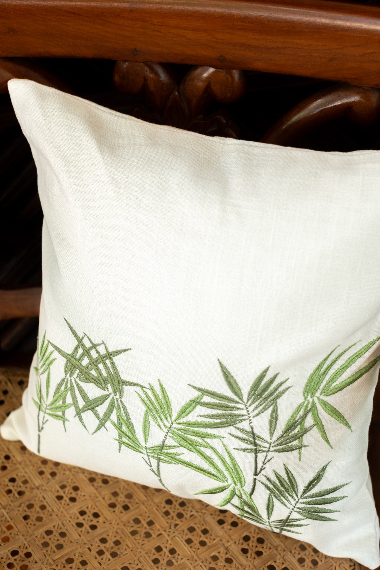 Cotton cushion cover with embroidery -Single unit- 16x16 inches
