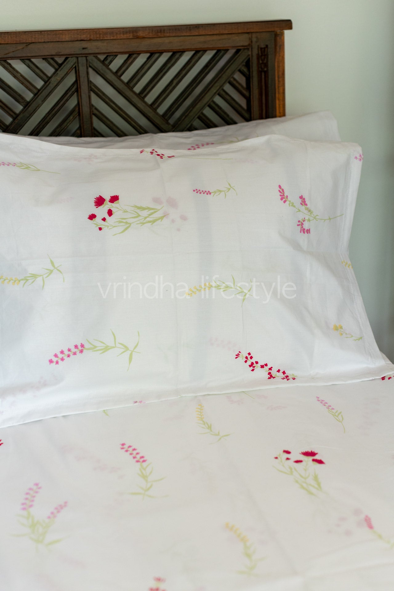 Printed percale cotton bedsheet -400 TC-Super King