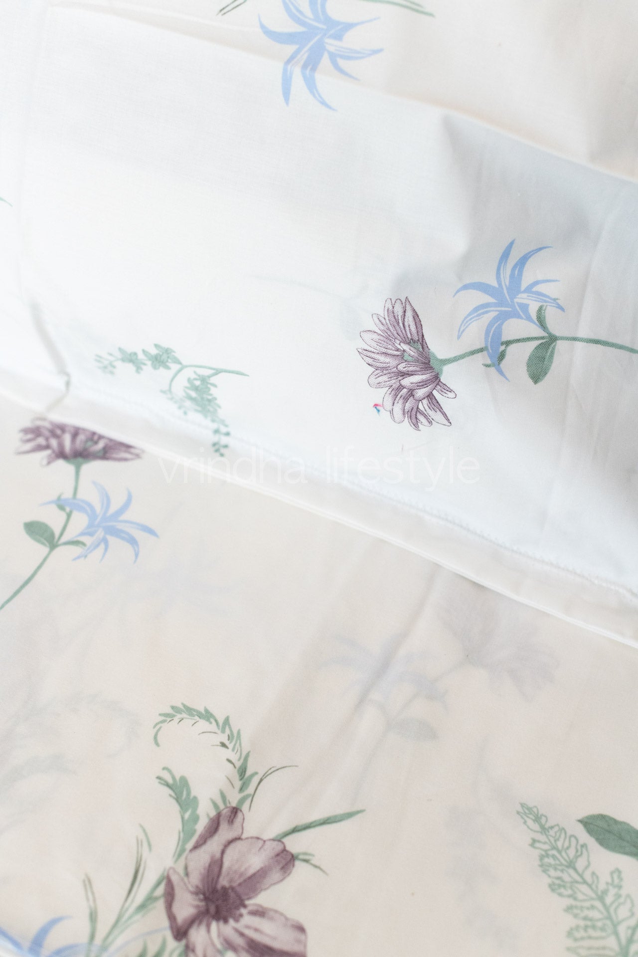 Printed percale cotton bedsheet -400 TC-Super King