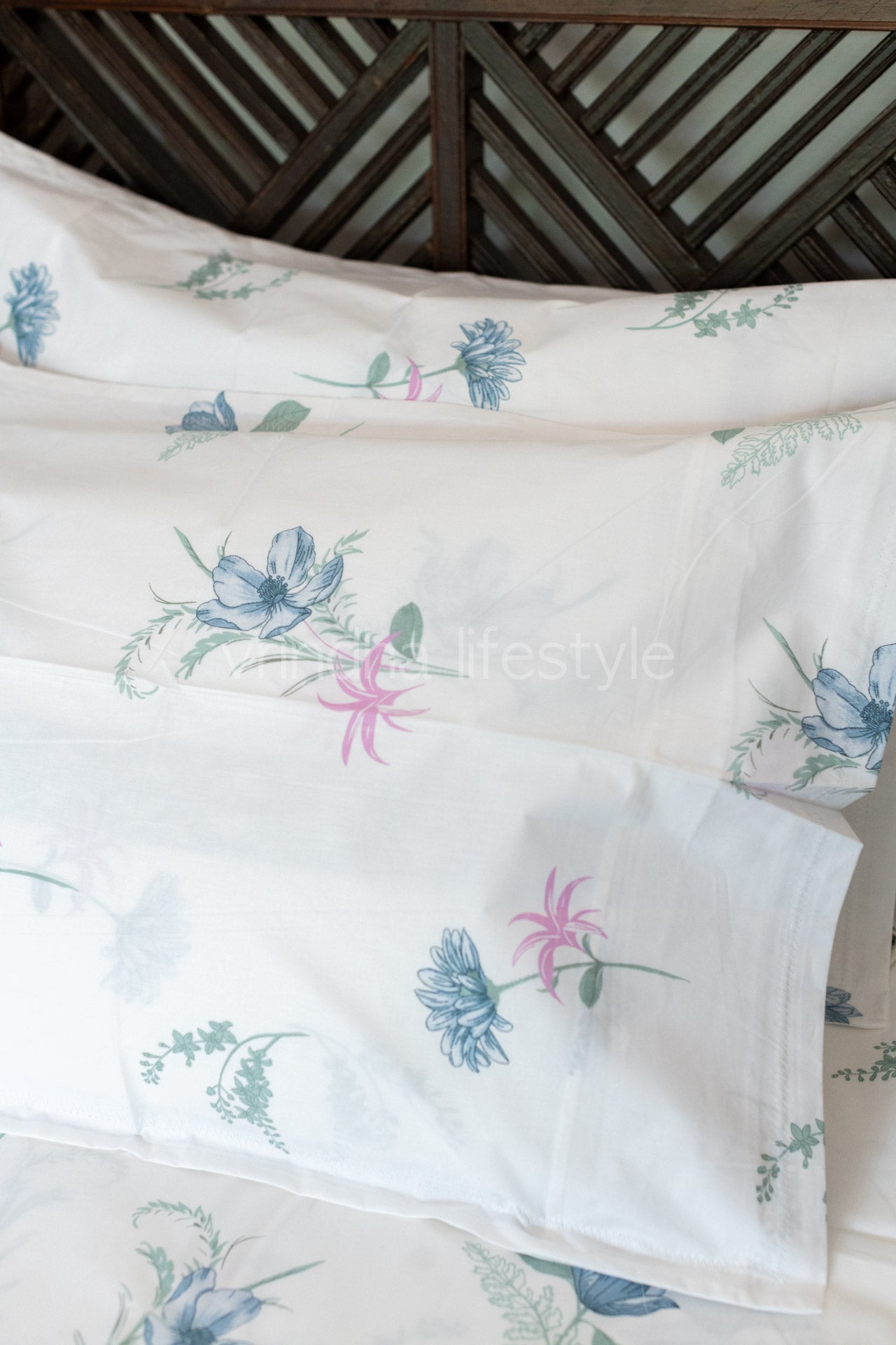 Printed percale cotton bedsheet -400 TC-Super King