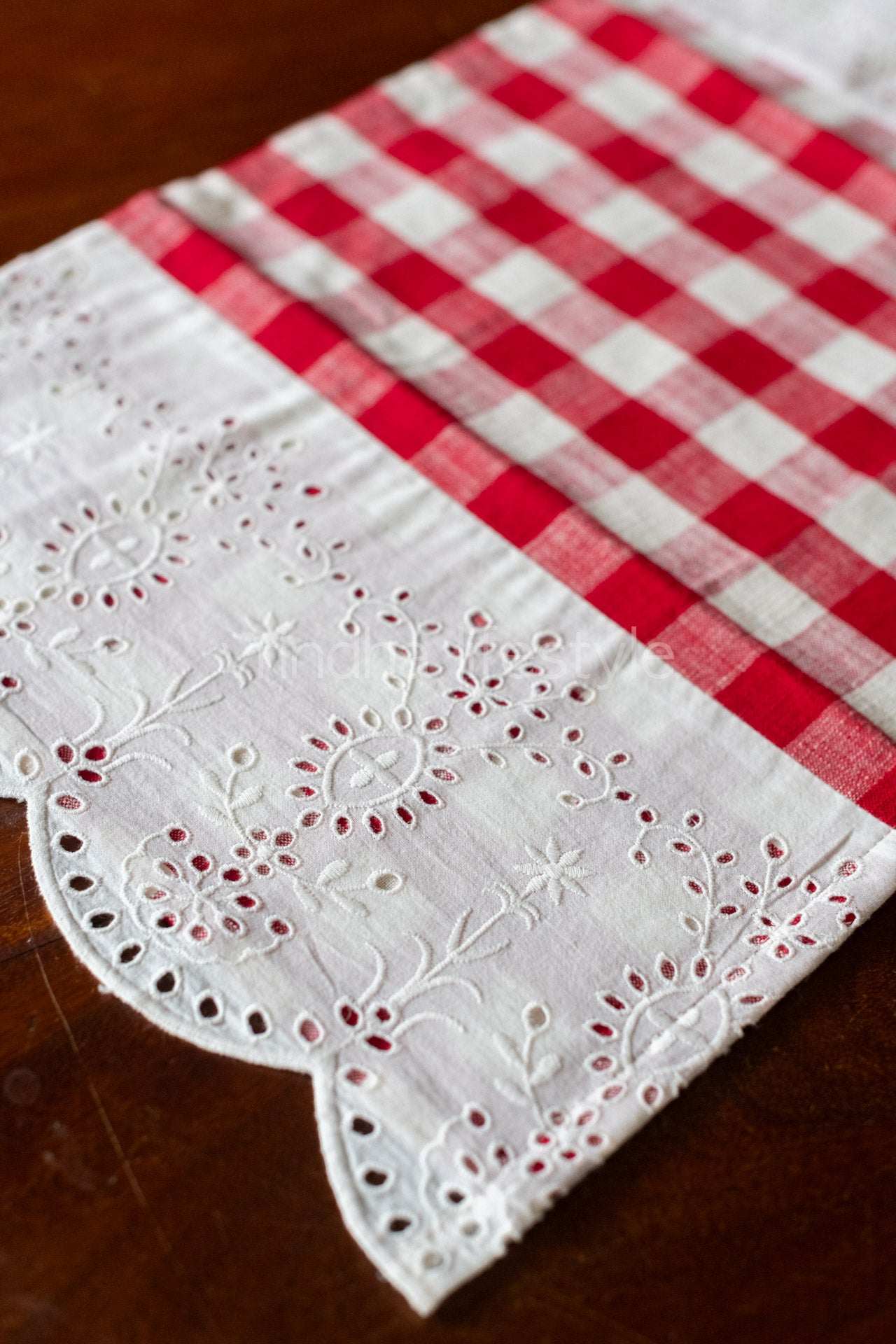 Cotton tray mat with lace detailing--single unit- customisable