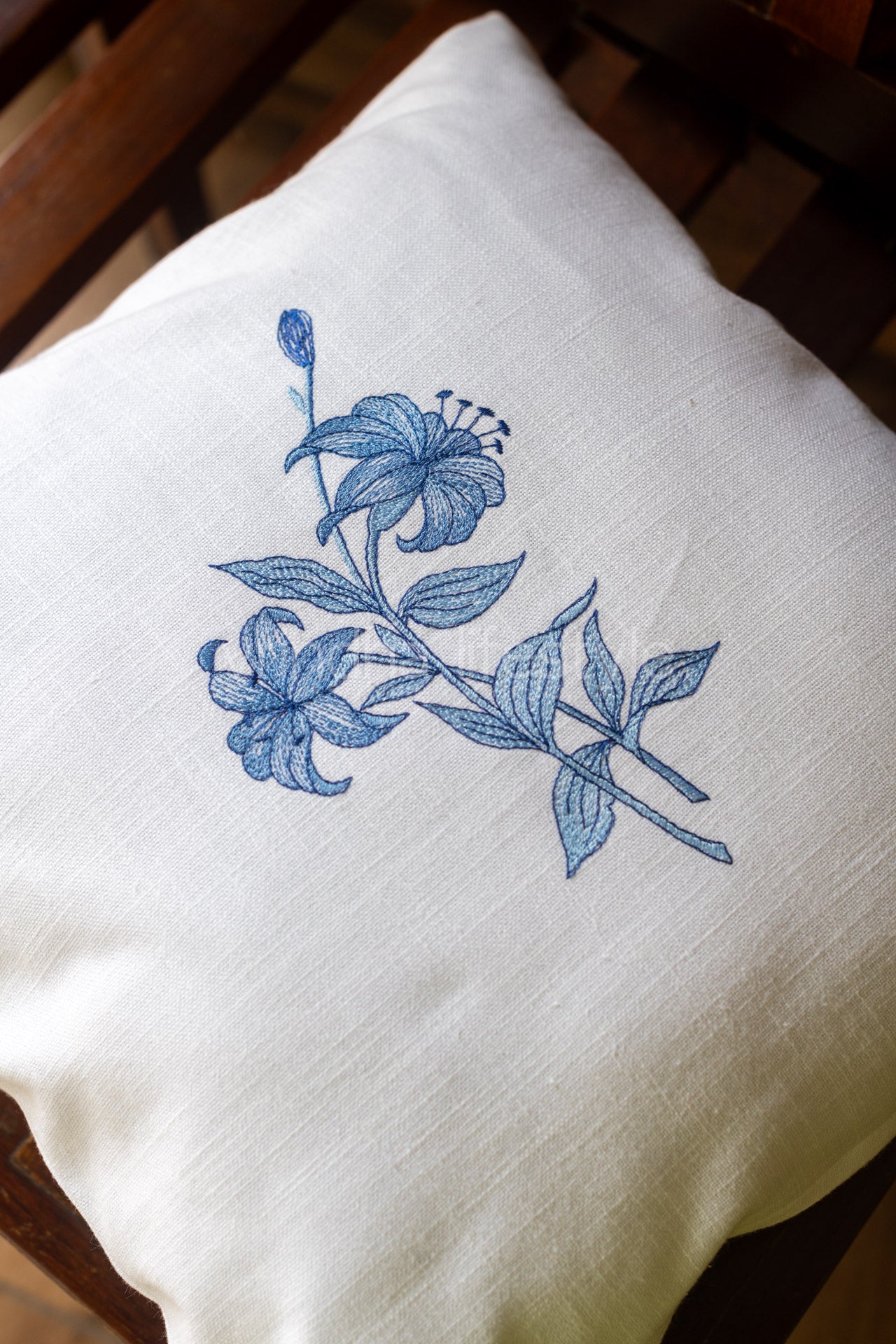 Cotton cushion cover with embroidery -Single unit- 16x16 inches-customisable
