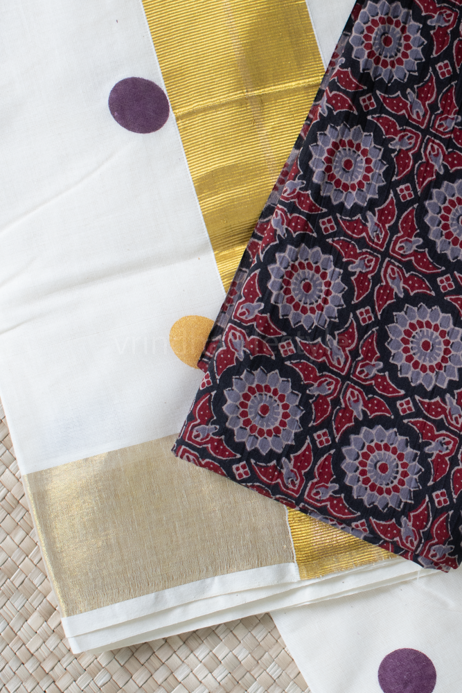 KERALA KASAVU SAREE-printed