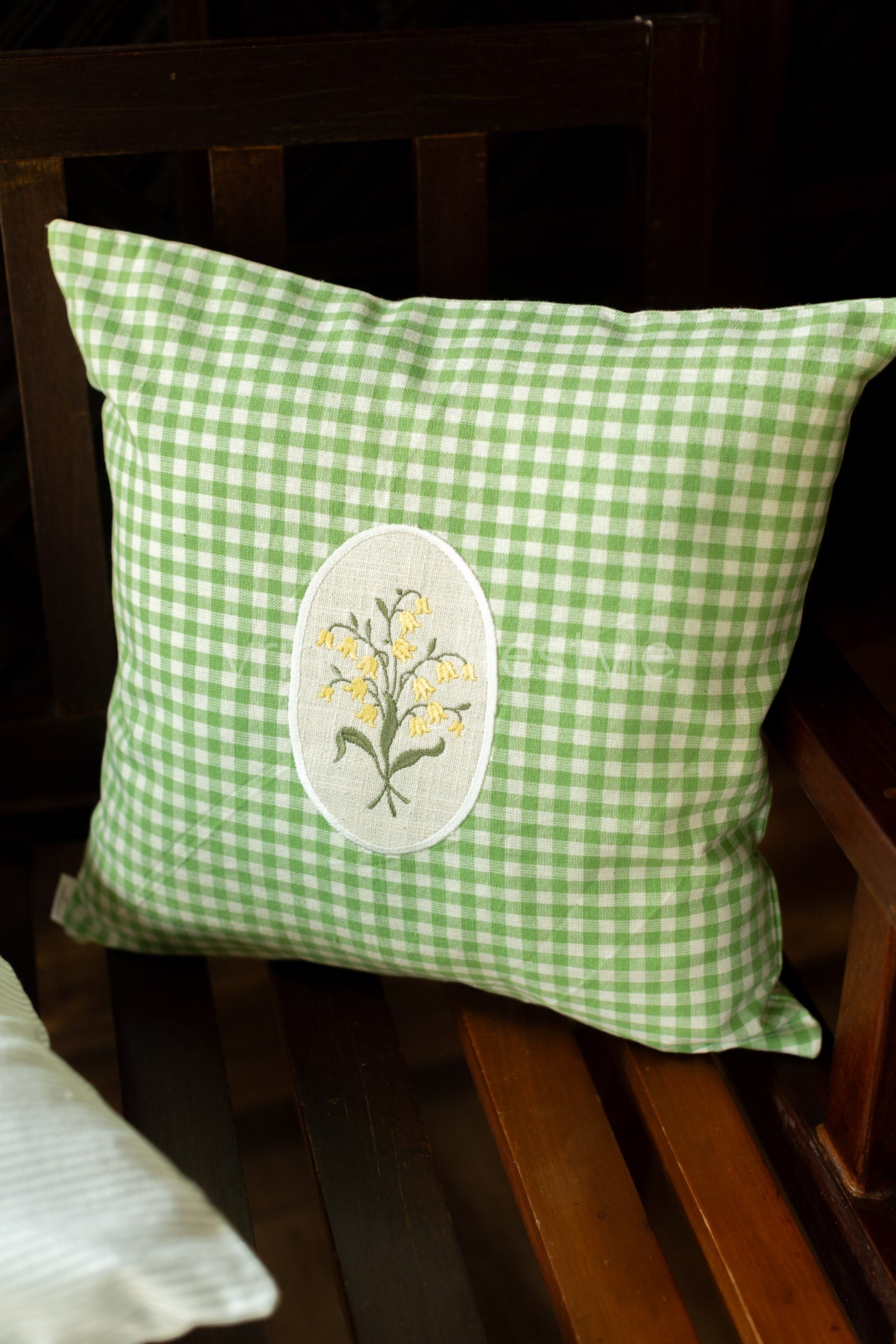 Cotton cushion cover with embroidery and lace detailing -Single unit- 16x16 inches( Customisable)