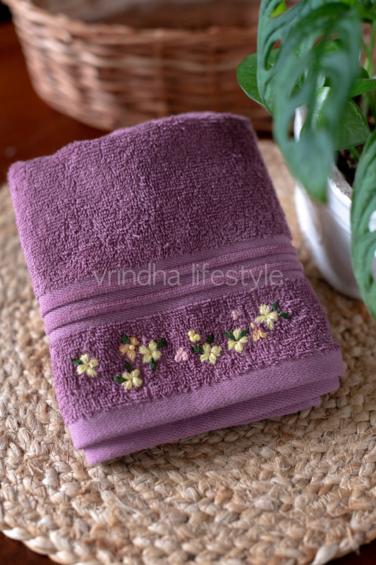 SOFT HAND TOWEL with hand embroidery -16x24 inches( single unit)
