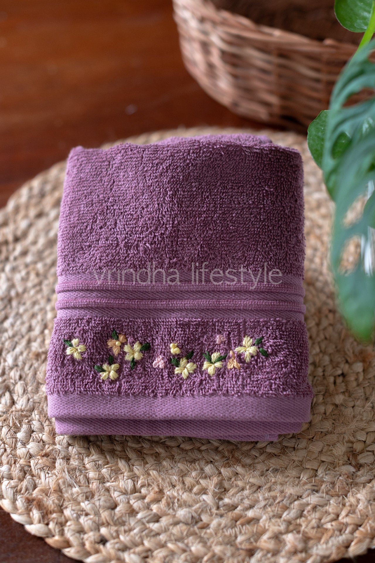 SOFT HAND TOWEL with hand embroidery -16x24 inches( single unit)