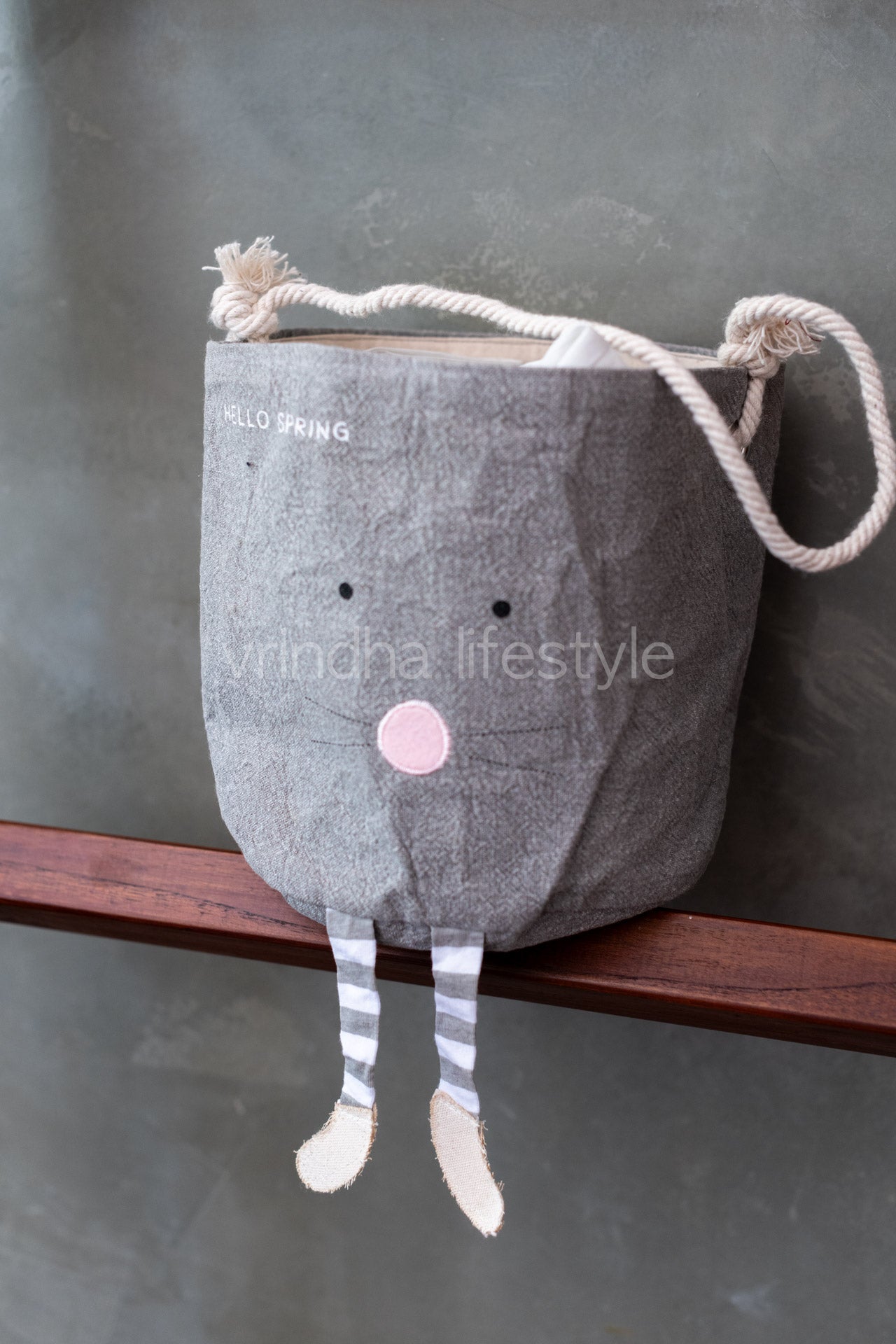 Fabric basket with handle-Kids fabric basket