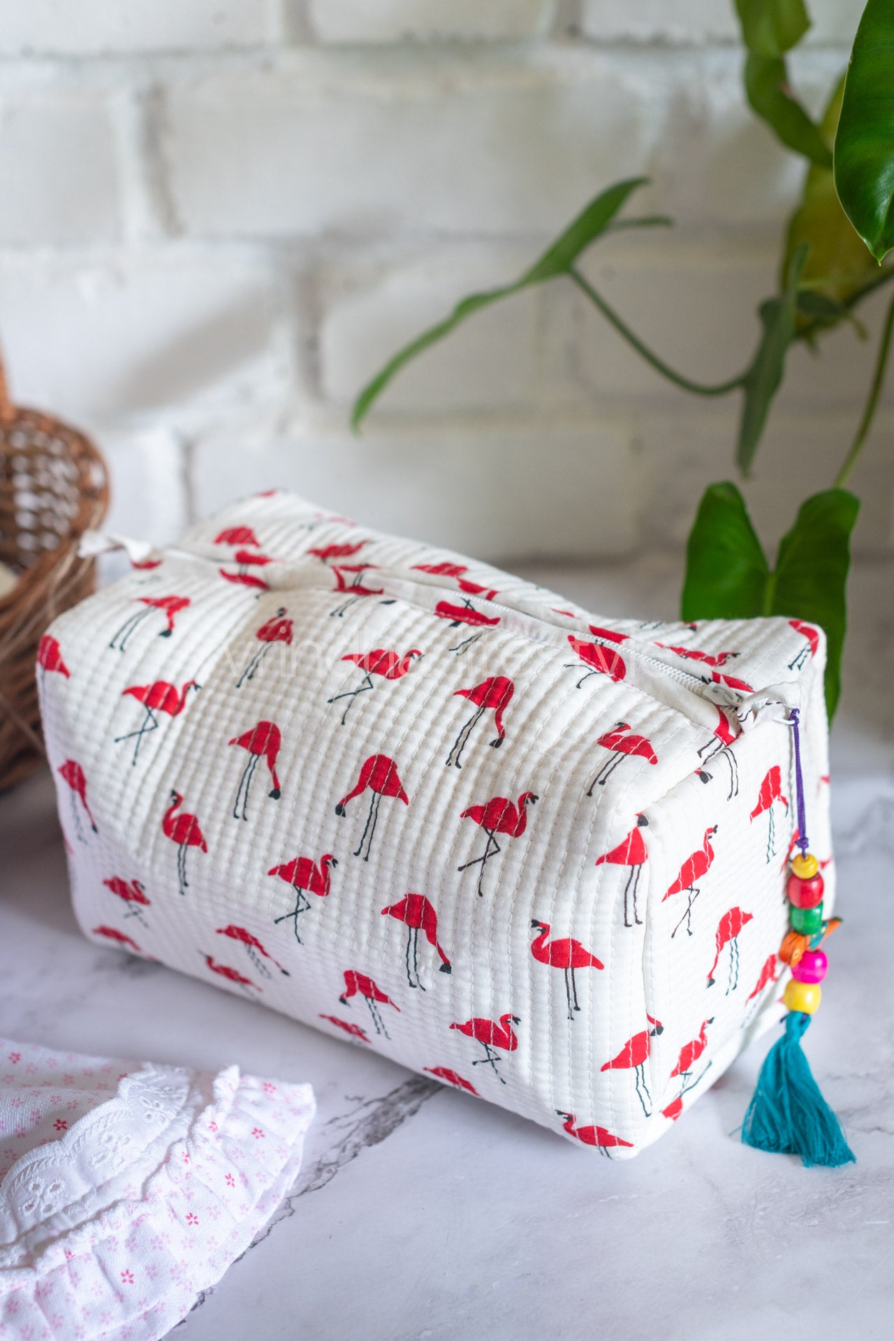 MULTI PURPOSE QUILTED TOILETRY BAG-Large