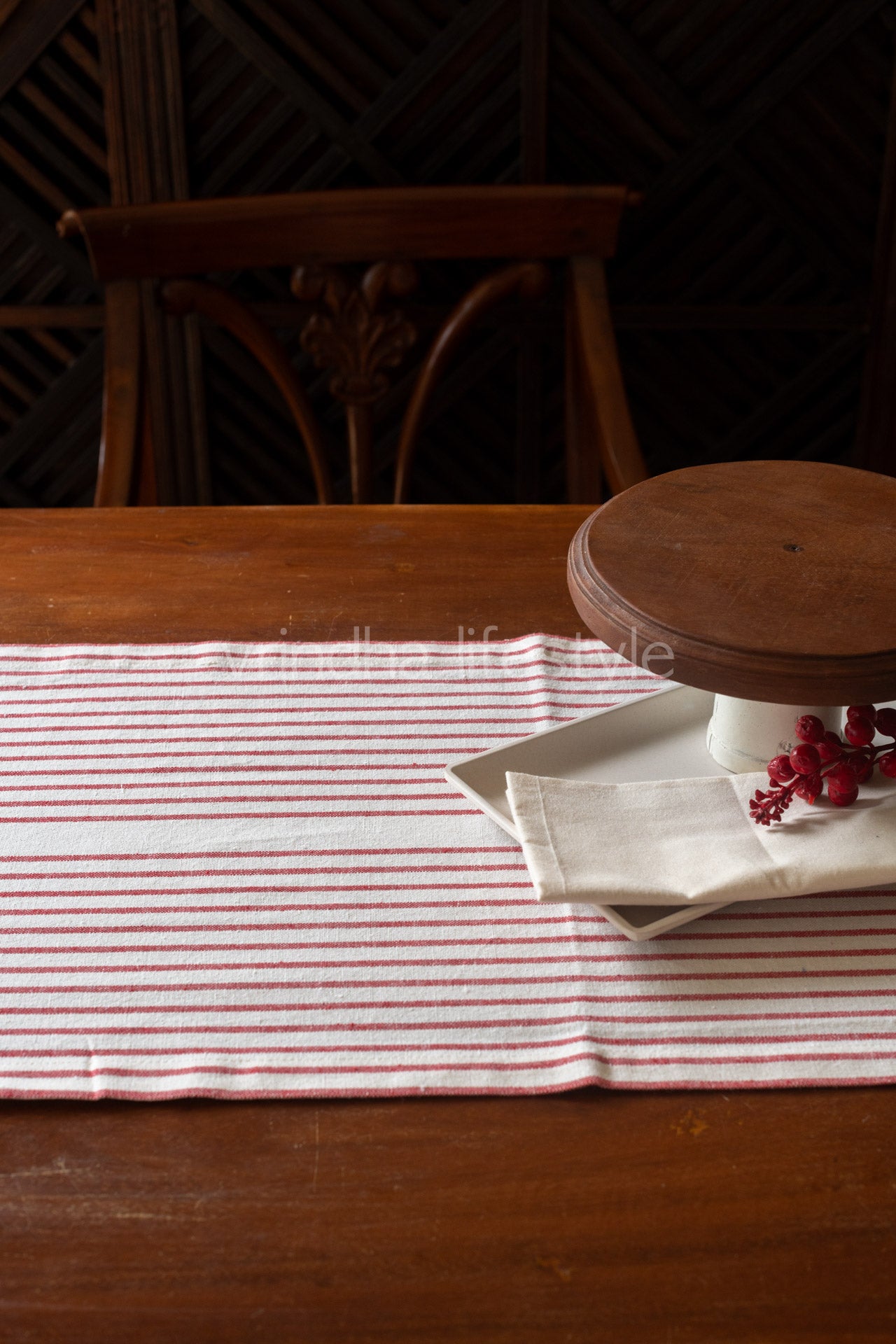COTTON STRIPE TABLE RUNNER -14x92 inches 6/8 seater-customisable