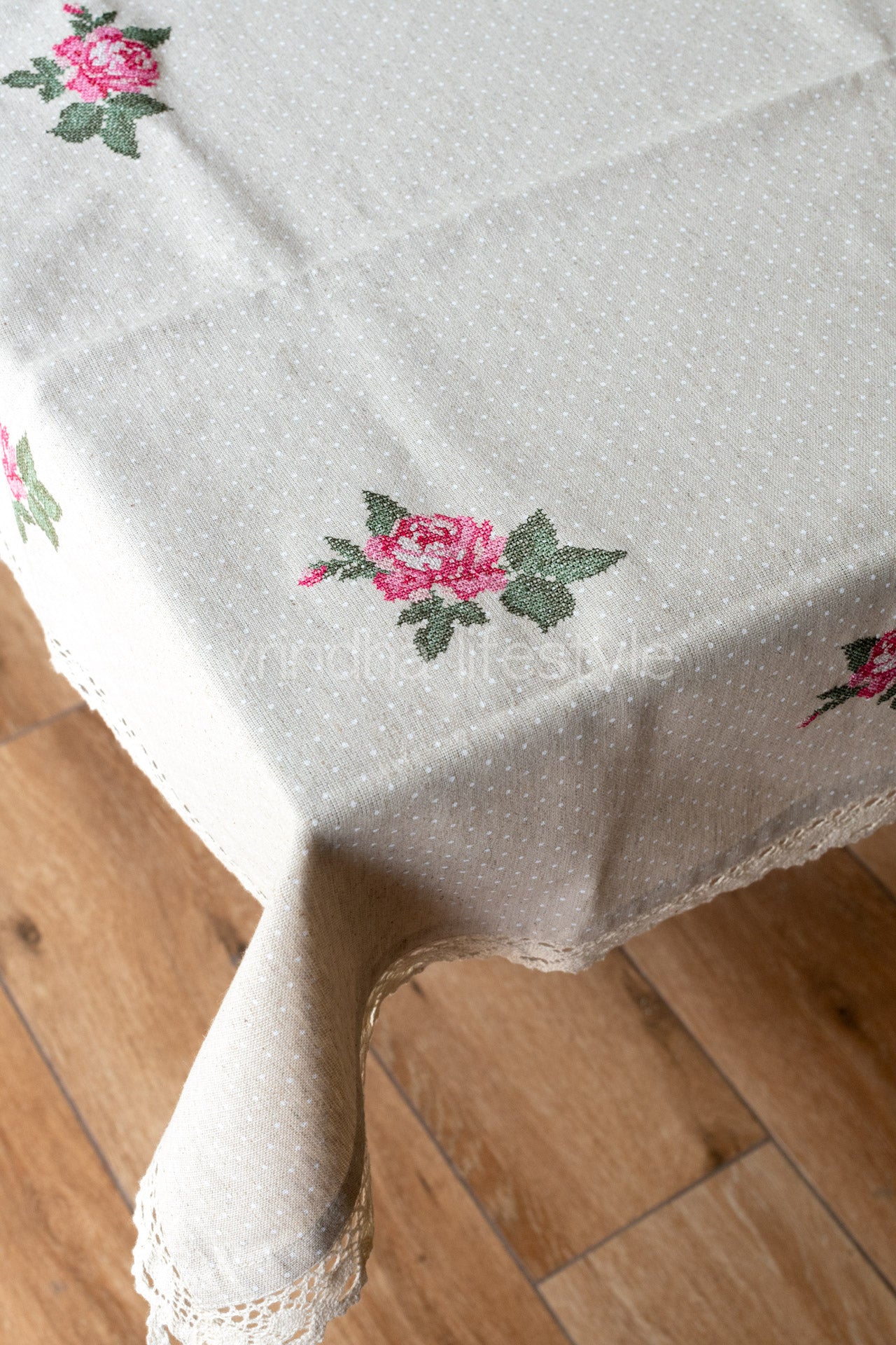 TABLE CLOTH with embroidery -Square -coffee table cover-customisable