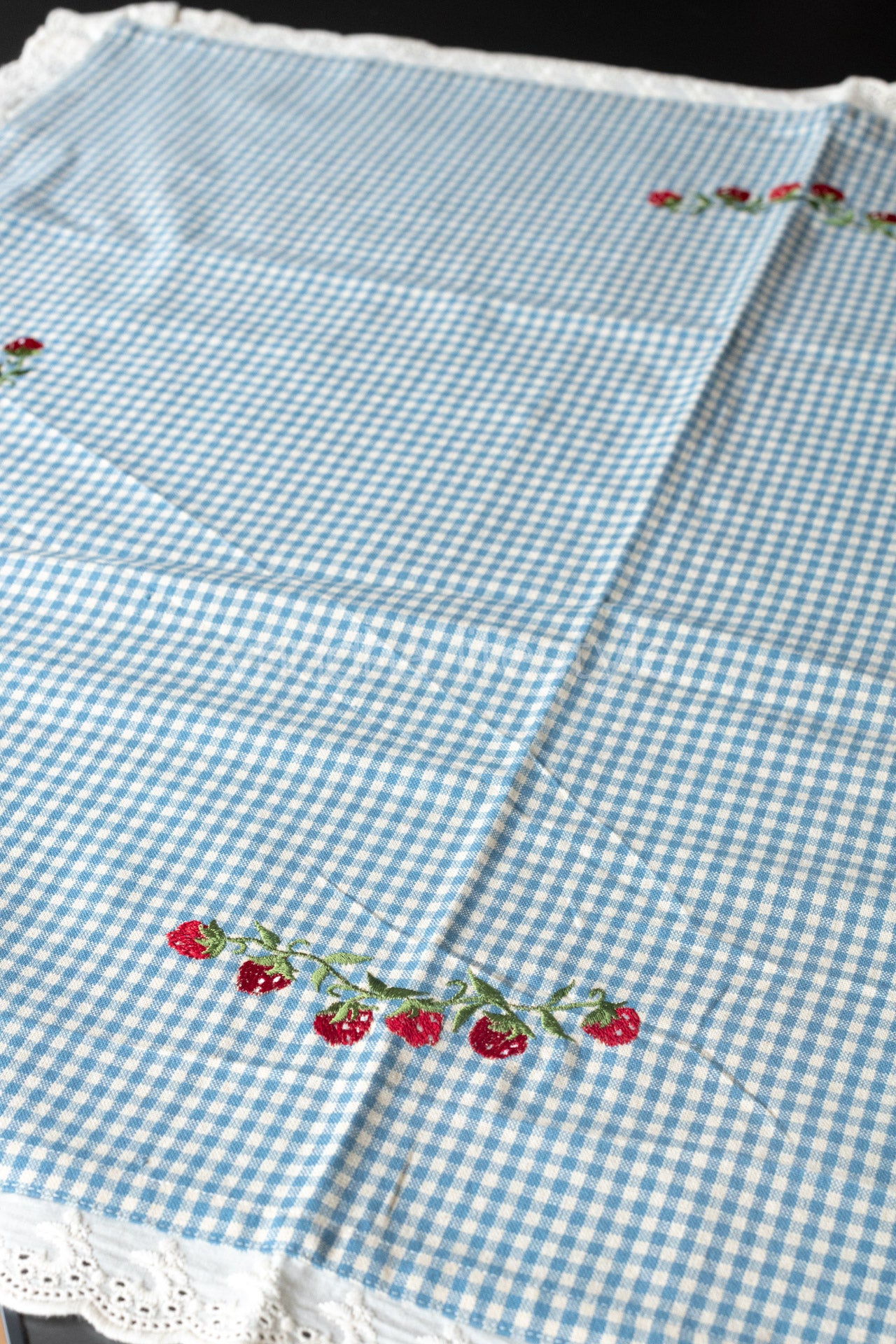 COTTON TABLE CLOTH with embroidery -Square -coffee table cover-customisable