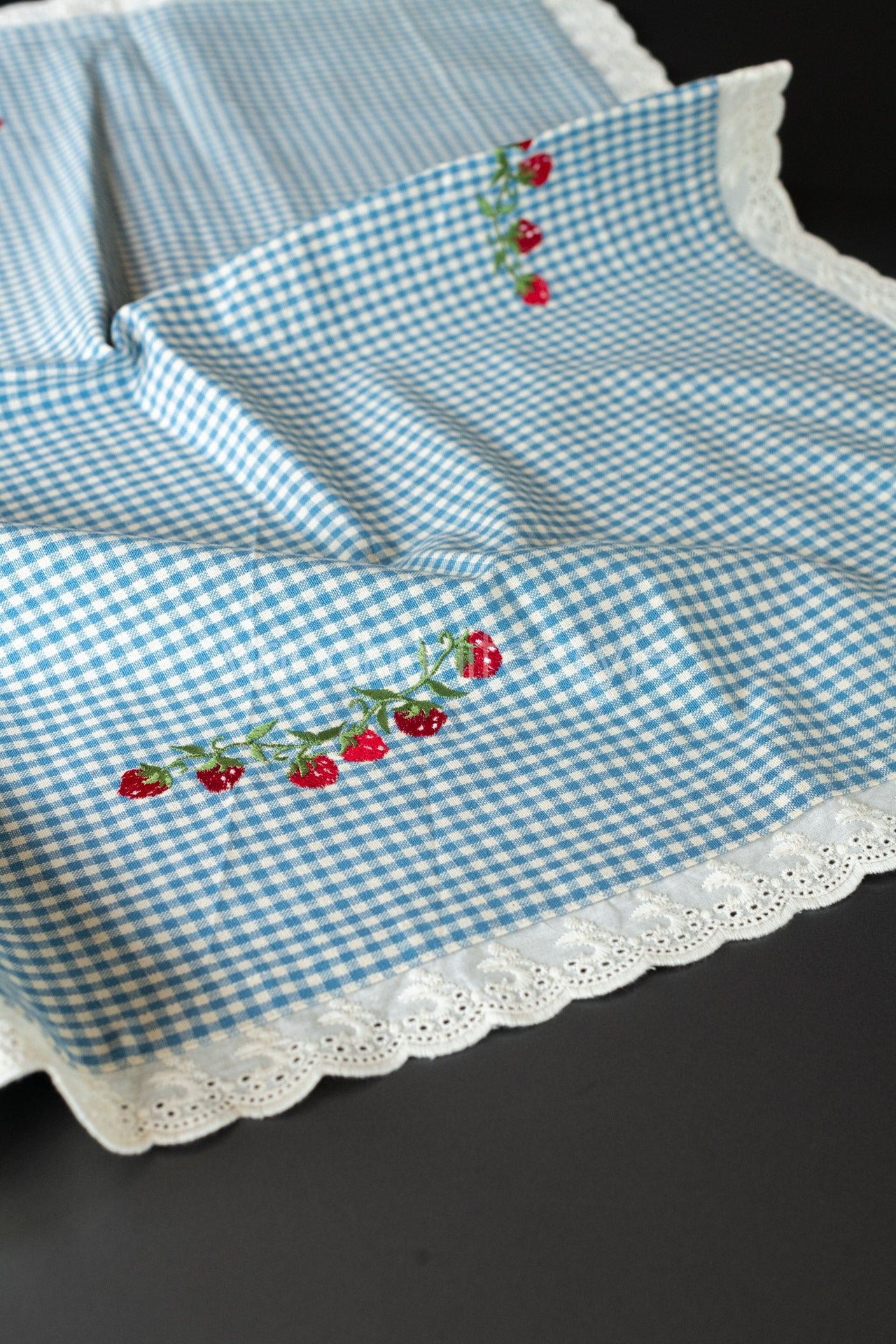 COTTON TABLE CLOTH with embroidery -Square -coffee table cover-customisable