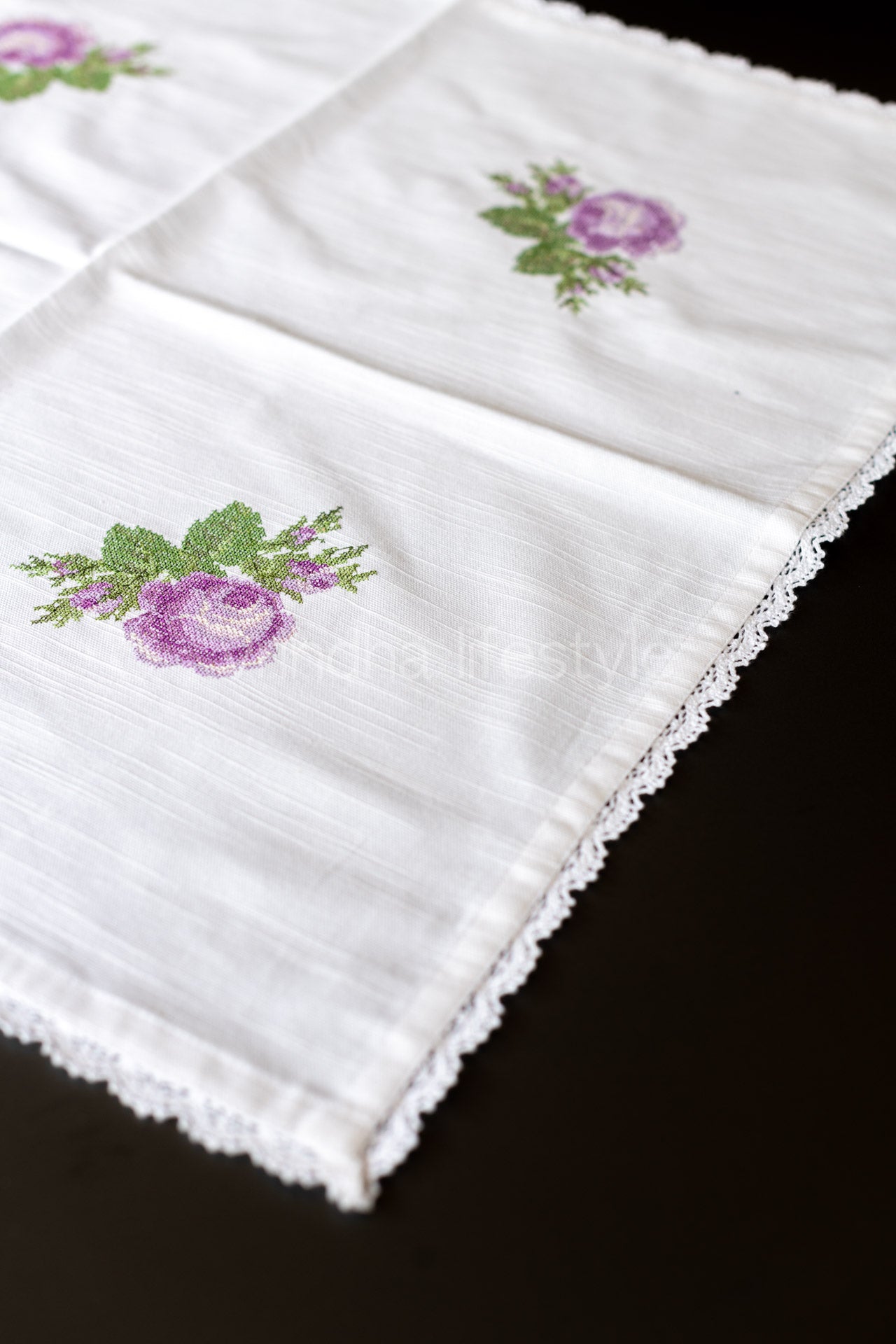 COTTON TABLE CLOTH with embroidery -Square -coffee table cover-customisable