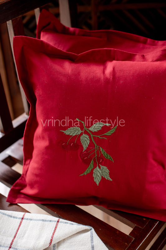 Cotton cushion cover with embroidery -Single unit- 16x16 inches( Customisable)