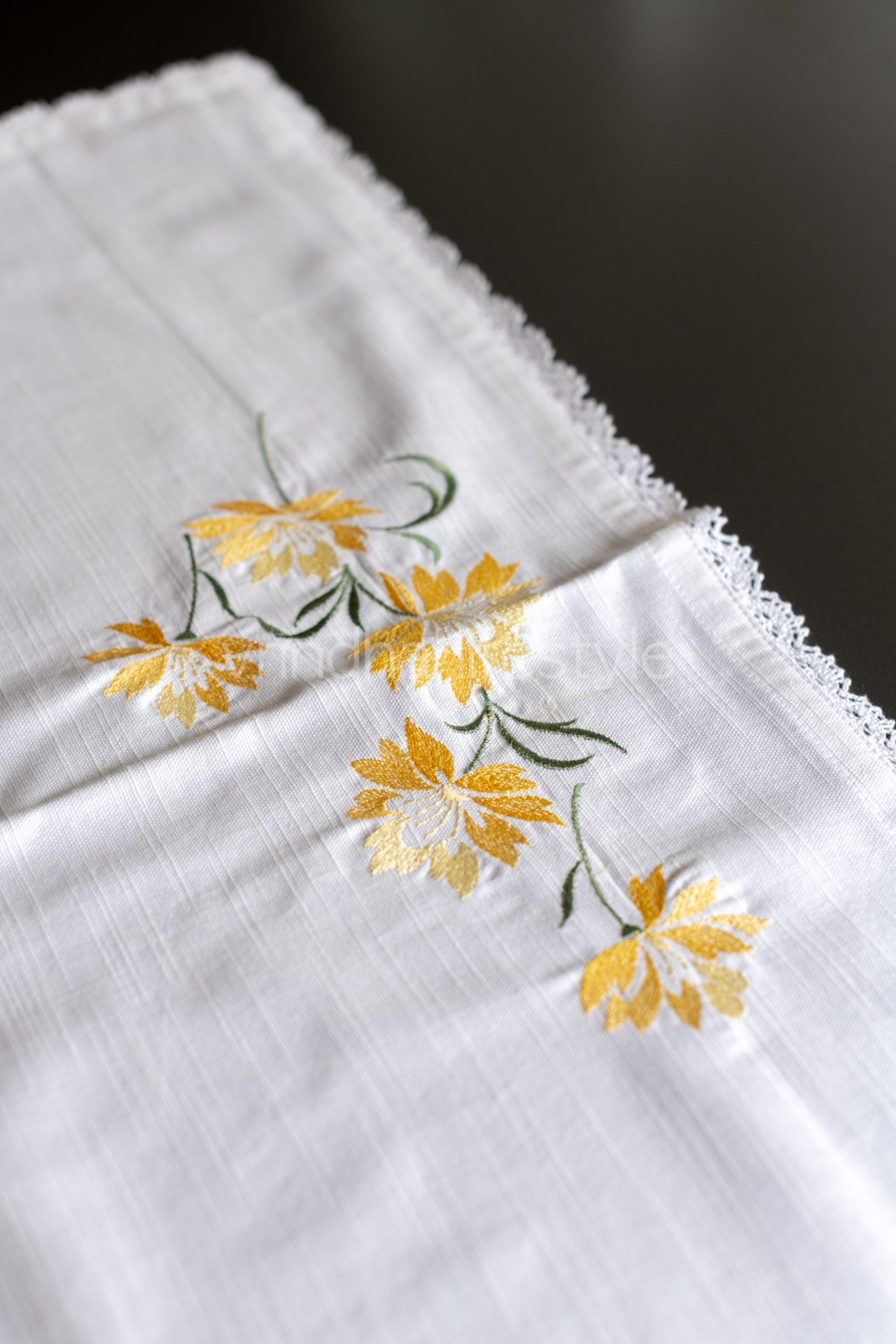 COTTON TABLE CLOTH with embroidery -Square -coffee table cover-customisable