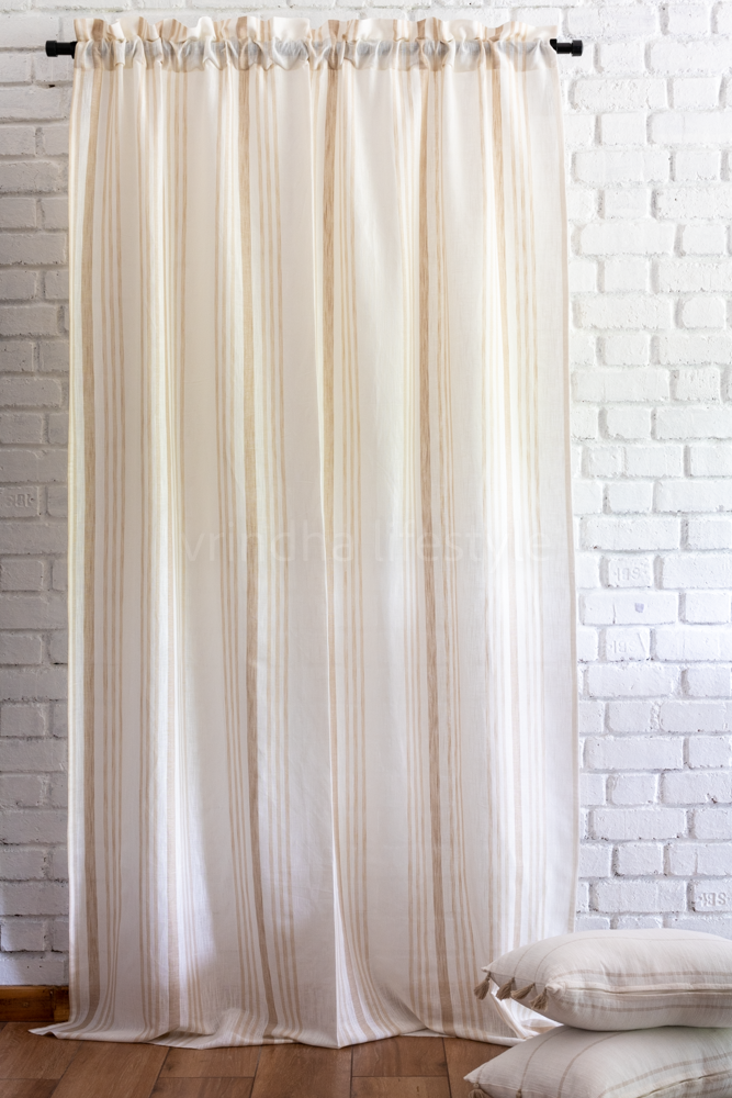 LINEN COTTON SHEER CURTAIN-7.5 ft, rod pocket curtain, customisable