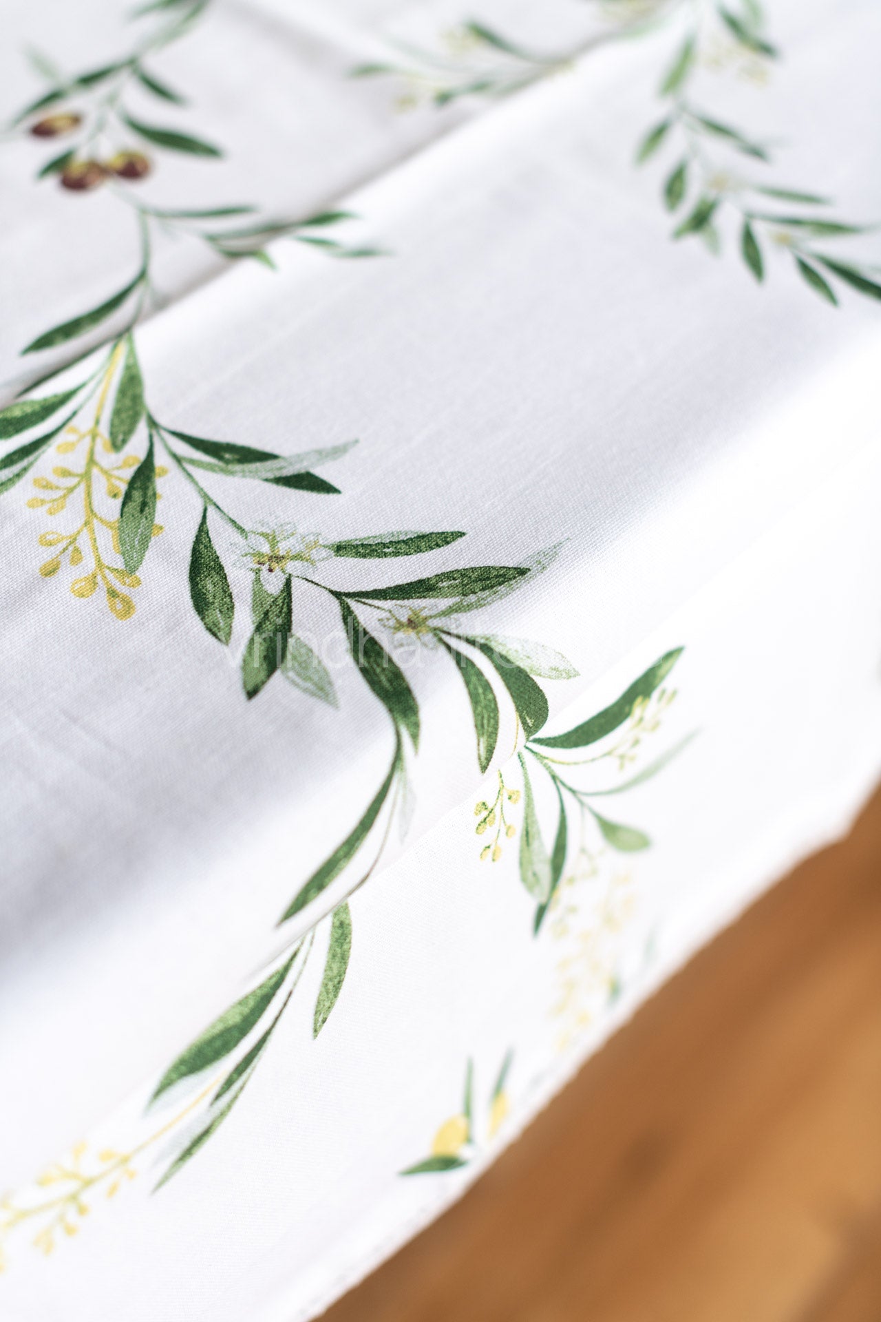 Printed table cloth with lace detailing-coffee table