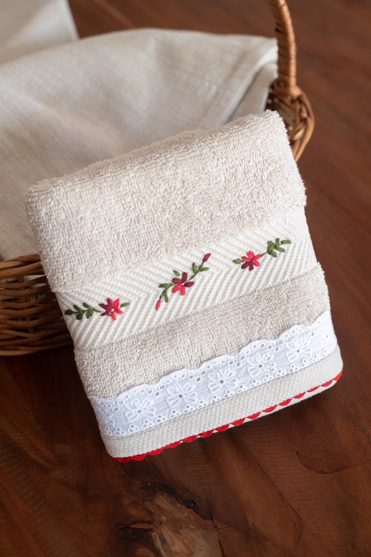 SOFT HAND TOWEL with hand embroidery -16x24 inches(single unit)