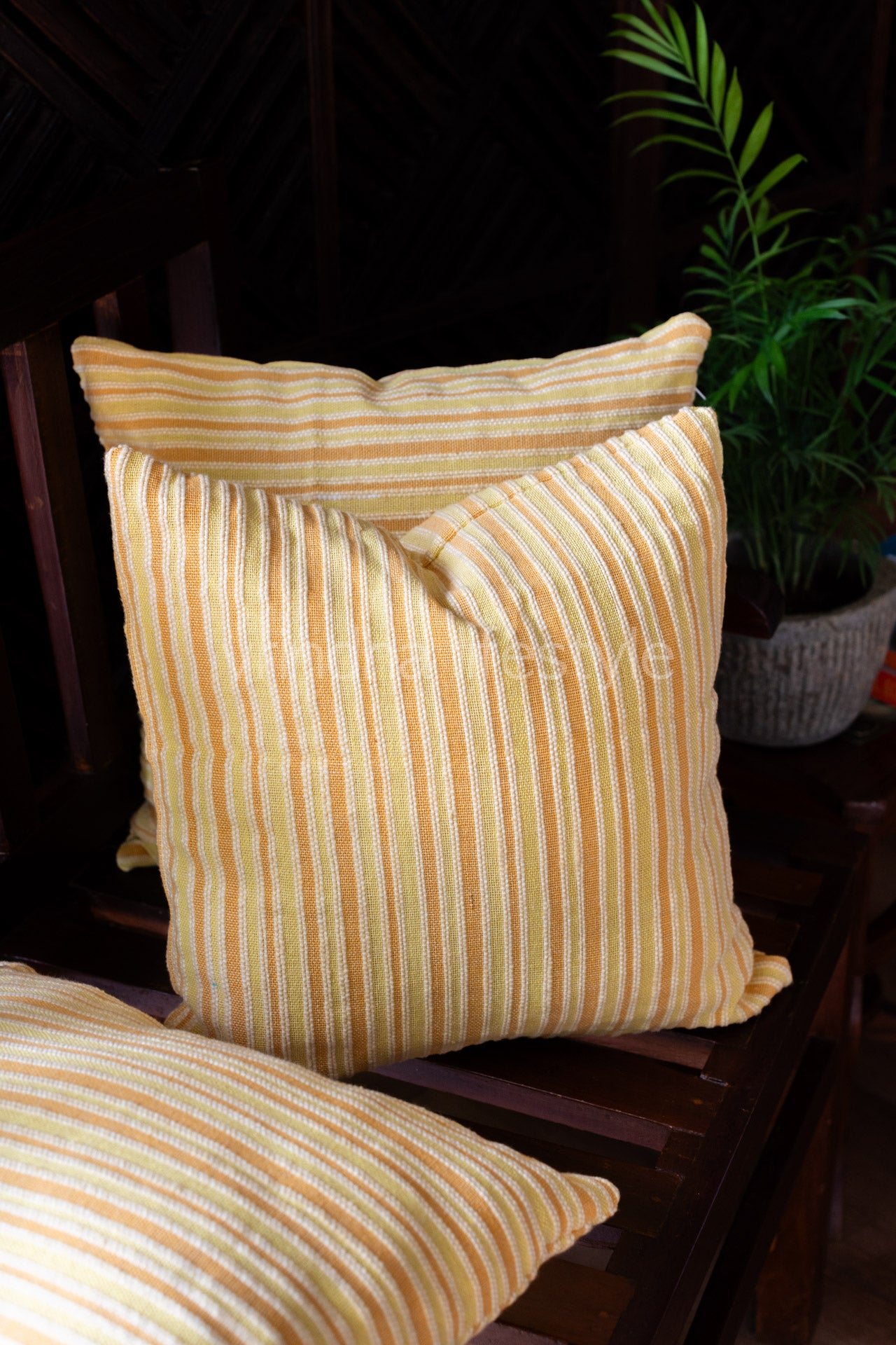 WOVEN STRIPES CUSHION COVERS-Set of two cushion covers
