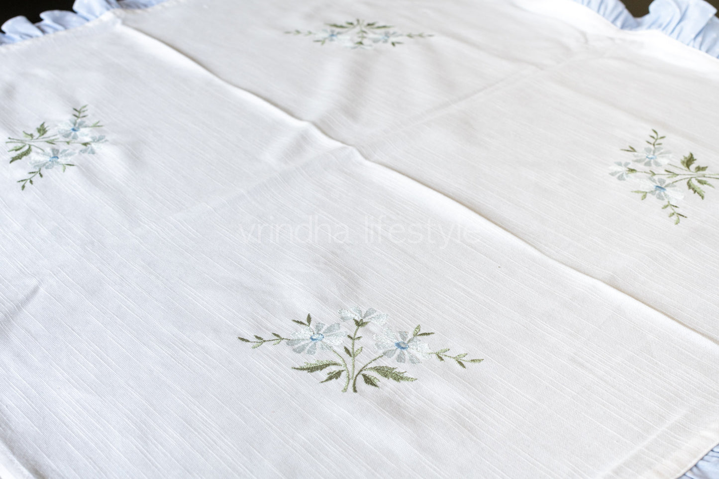 TABLE CLOTH with embroidery -Square -coffee table cover-customisable