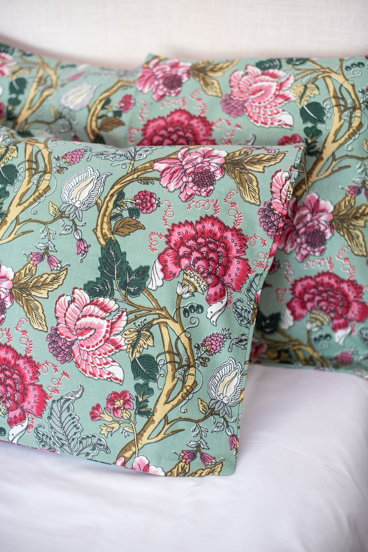 Printed cotton pillow cover-set of 2