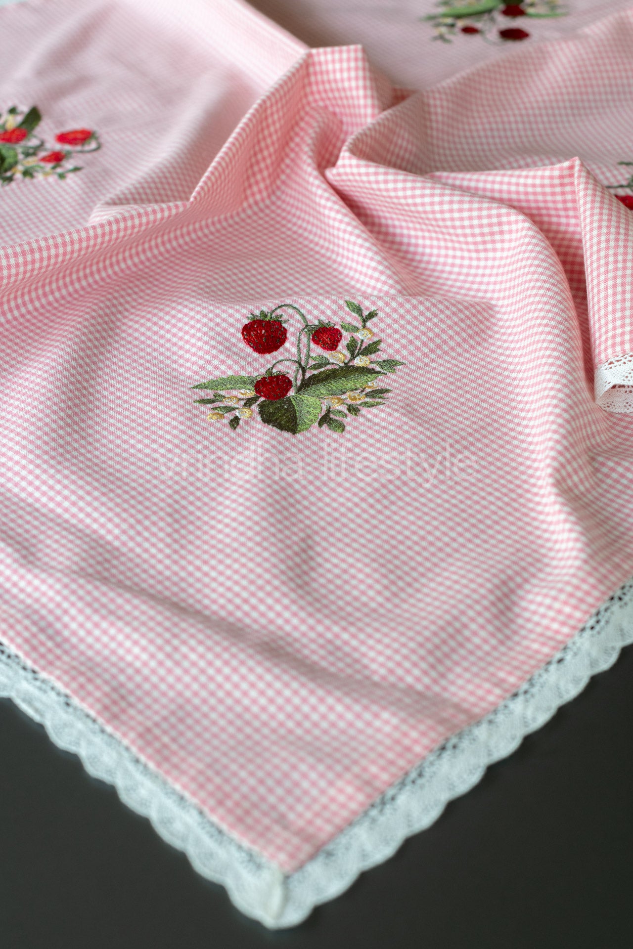 TABLE CLOTH with embroidery -Square -coffee table cover-customisable
