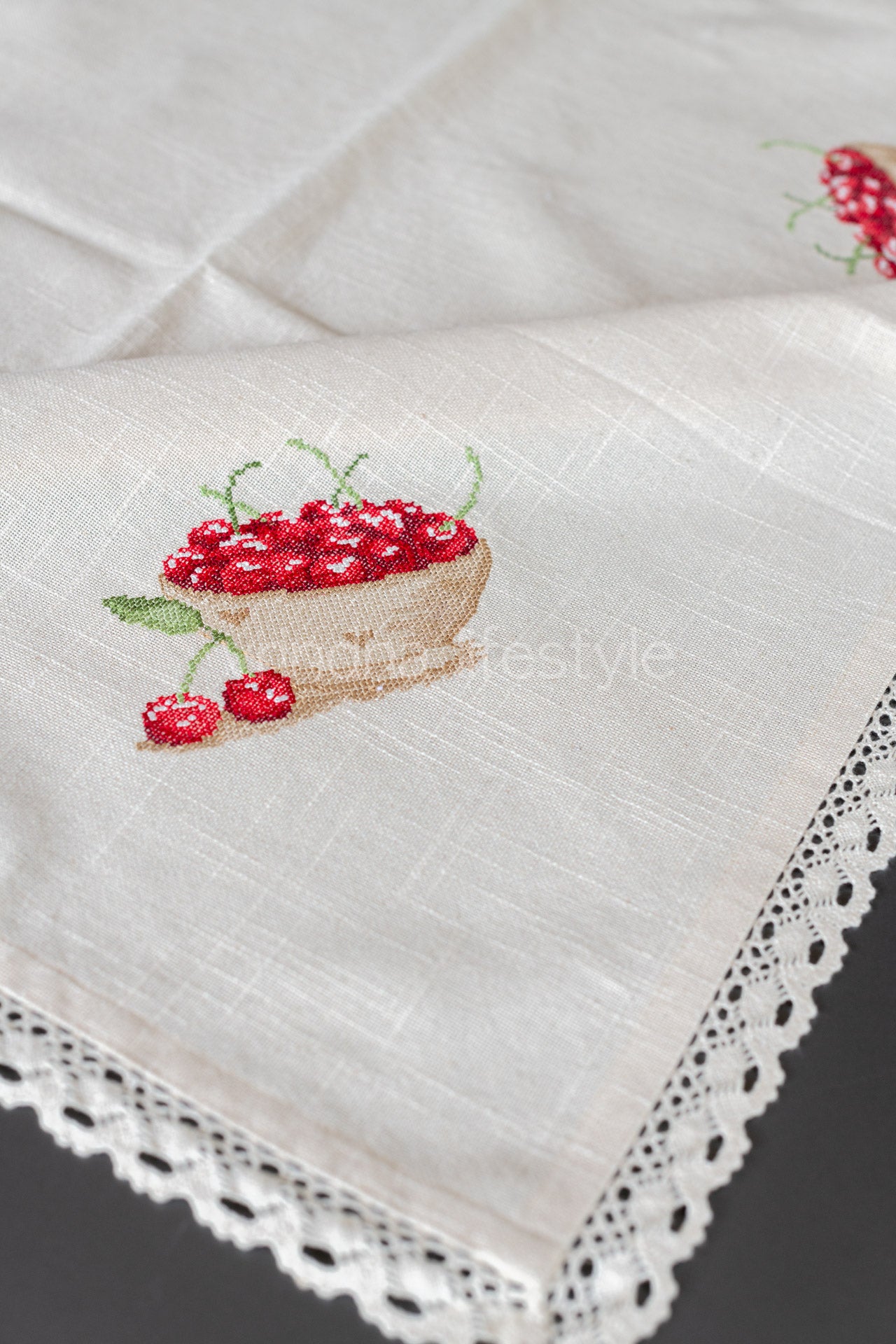 COTTON TABLE CLOTH with embroidery -Square -coffee table cover-customisable