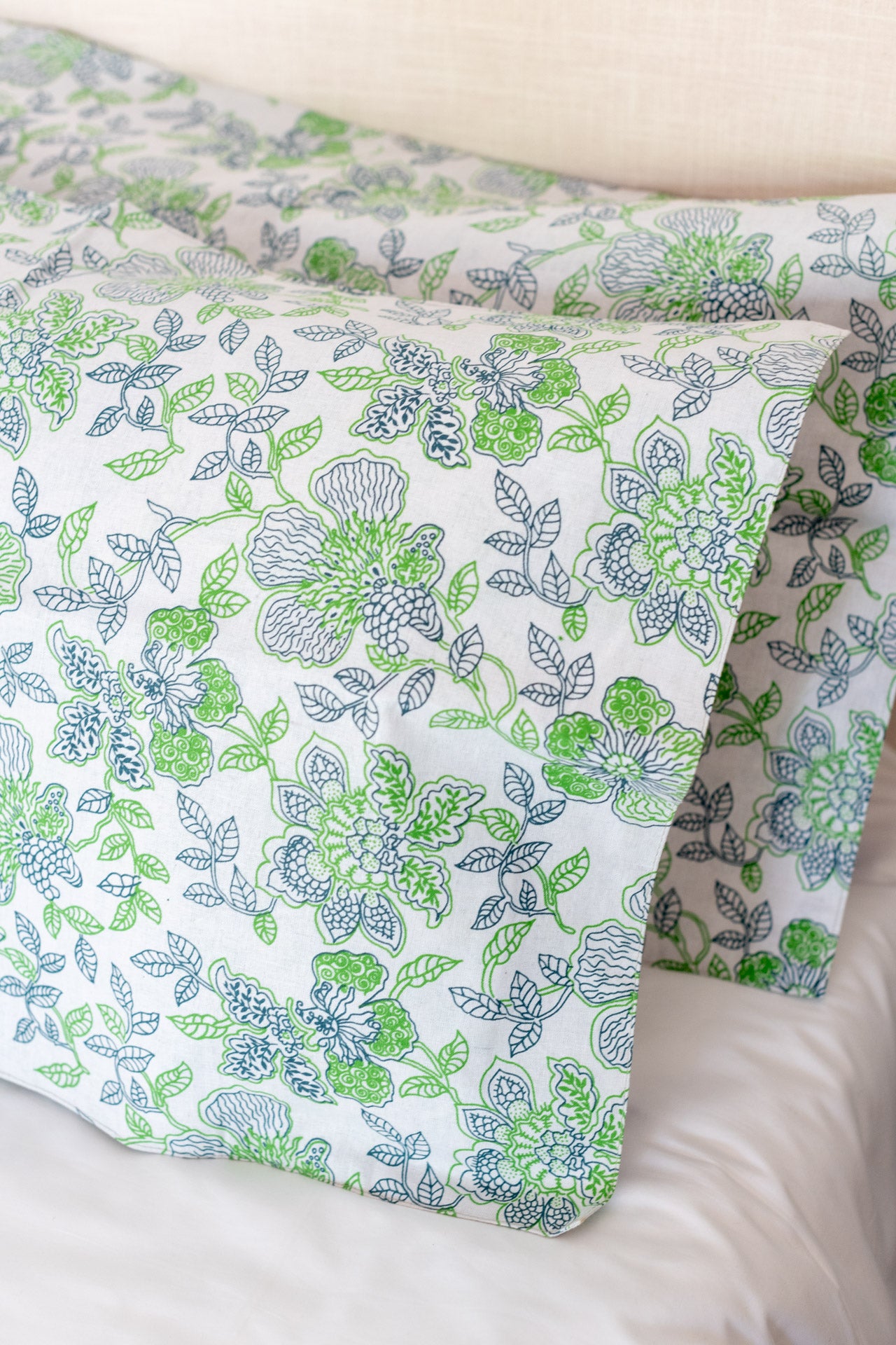 Printed cotton pillow cover-set of 2