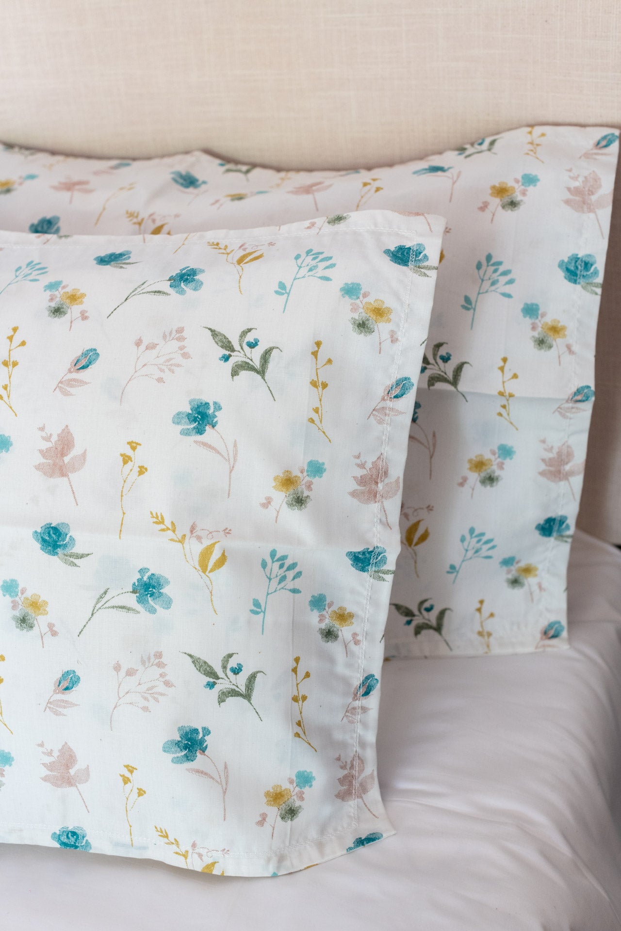 Printed cotton pillow cover-set of 2
