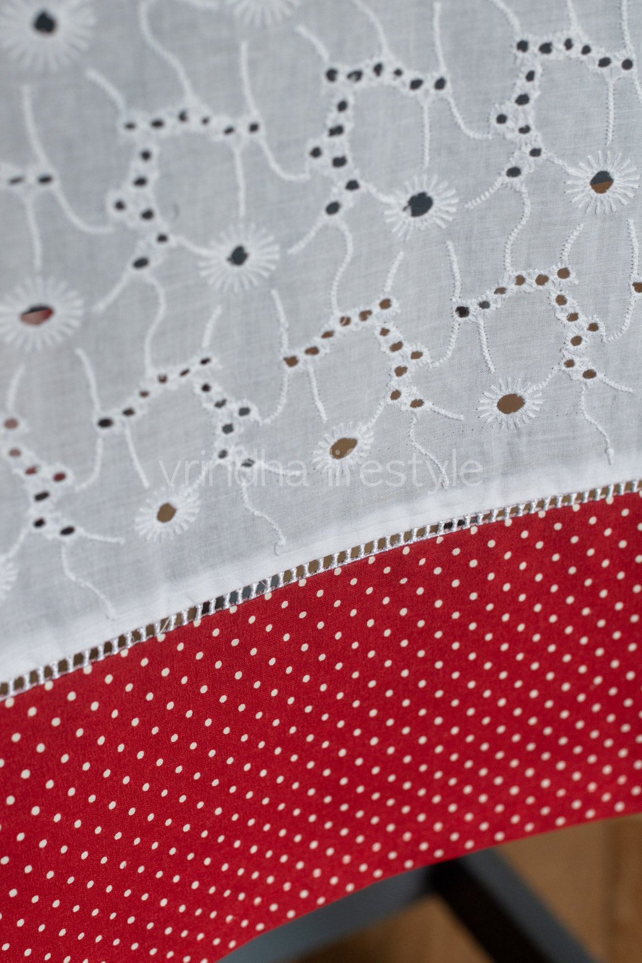HAKOBA TABLE RUNNER-Hakoba cotton with lace detailing -12x60 inches-customisable
