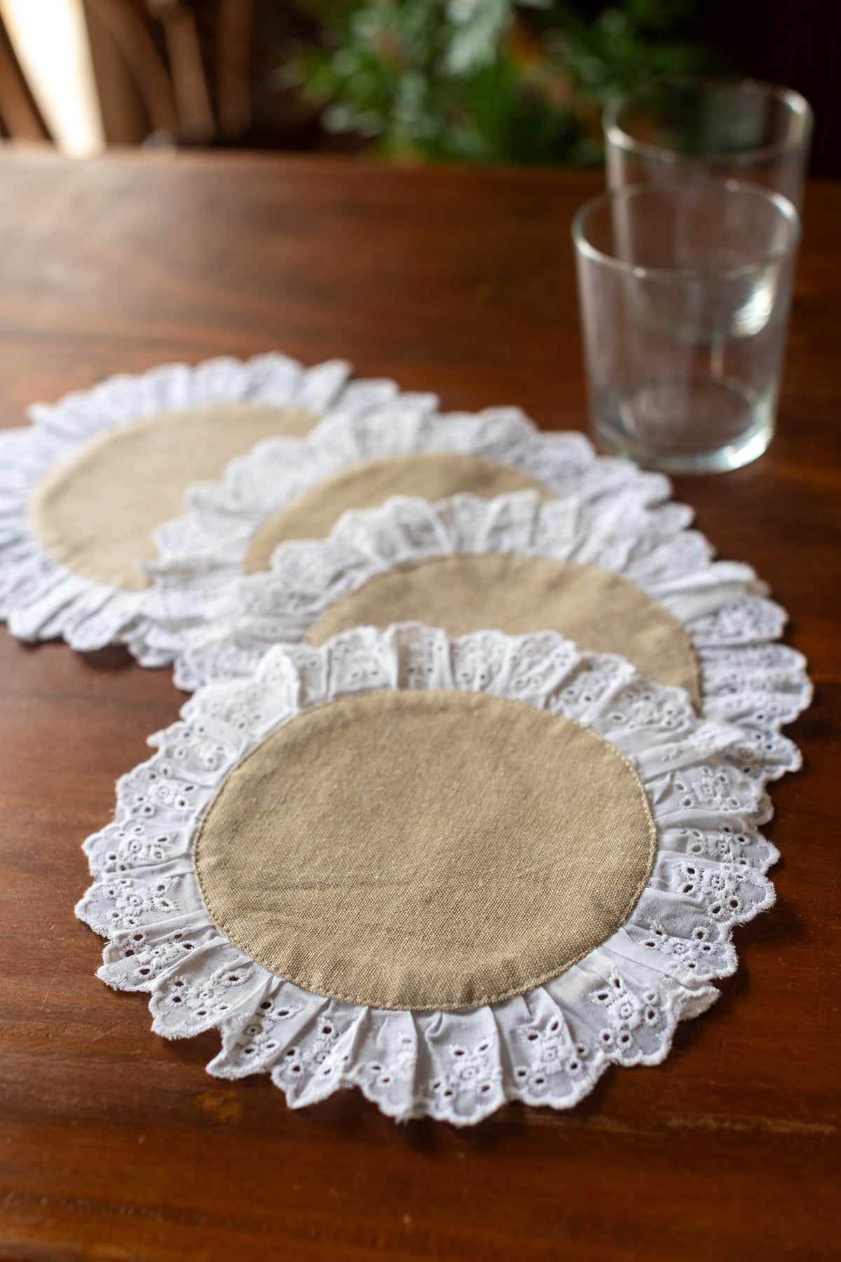 Cotton coasters -set of 4