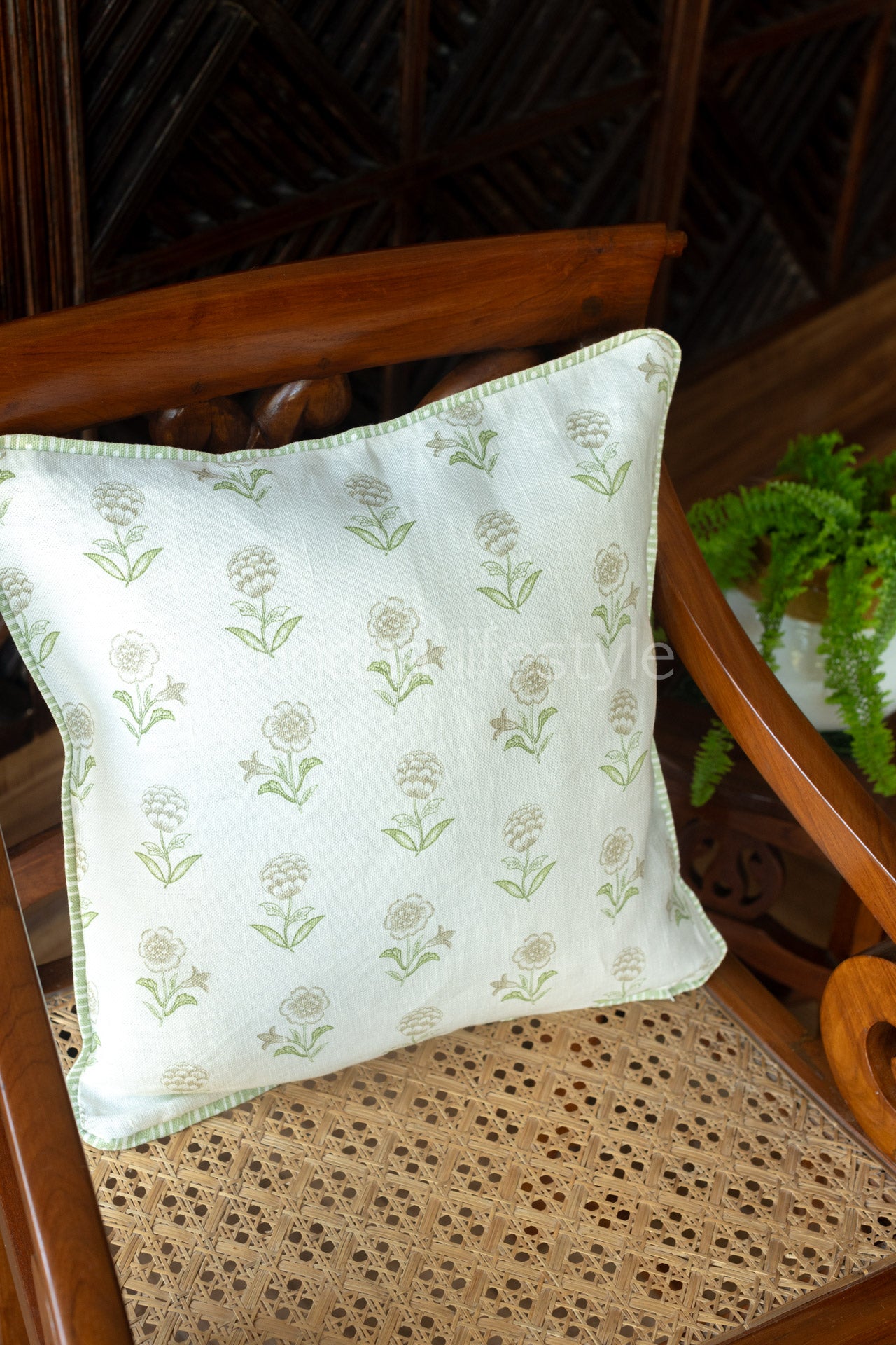 Printed Pure linen cushion cover-Single unit