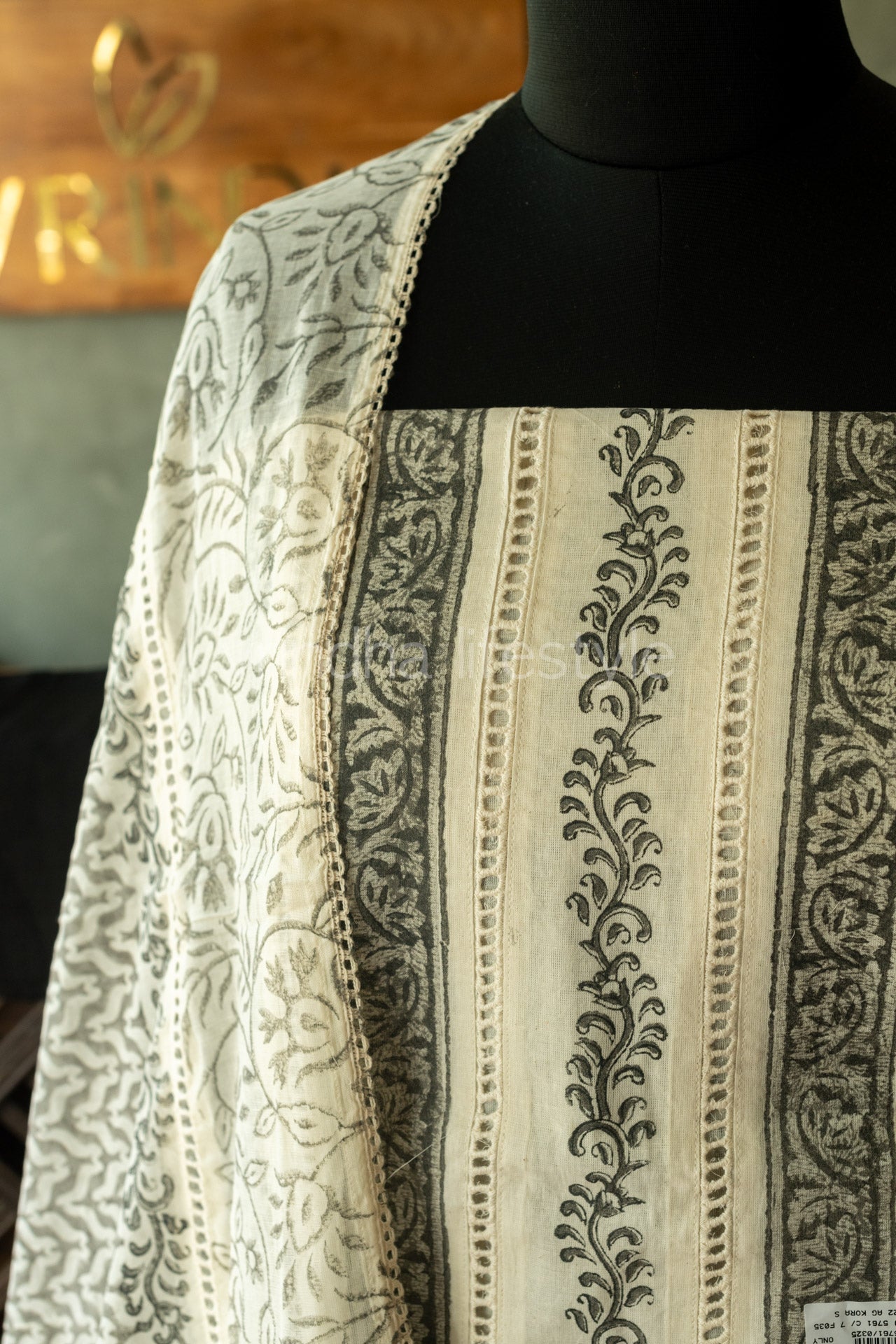 Cotton hand block printed salwar material