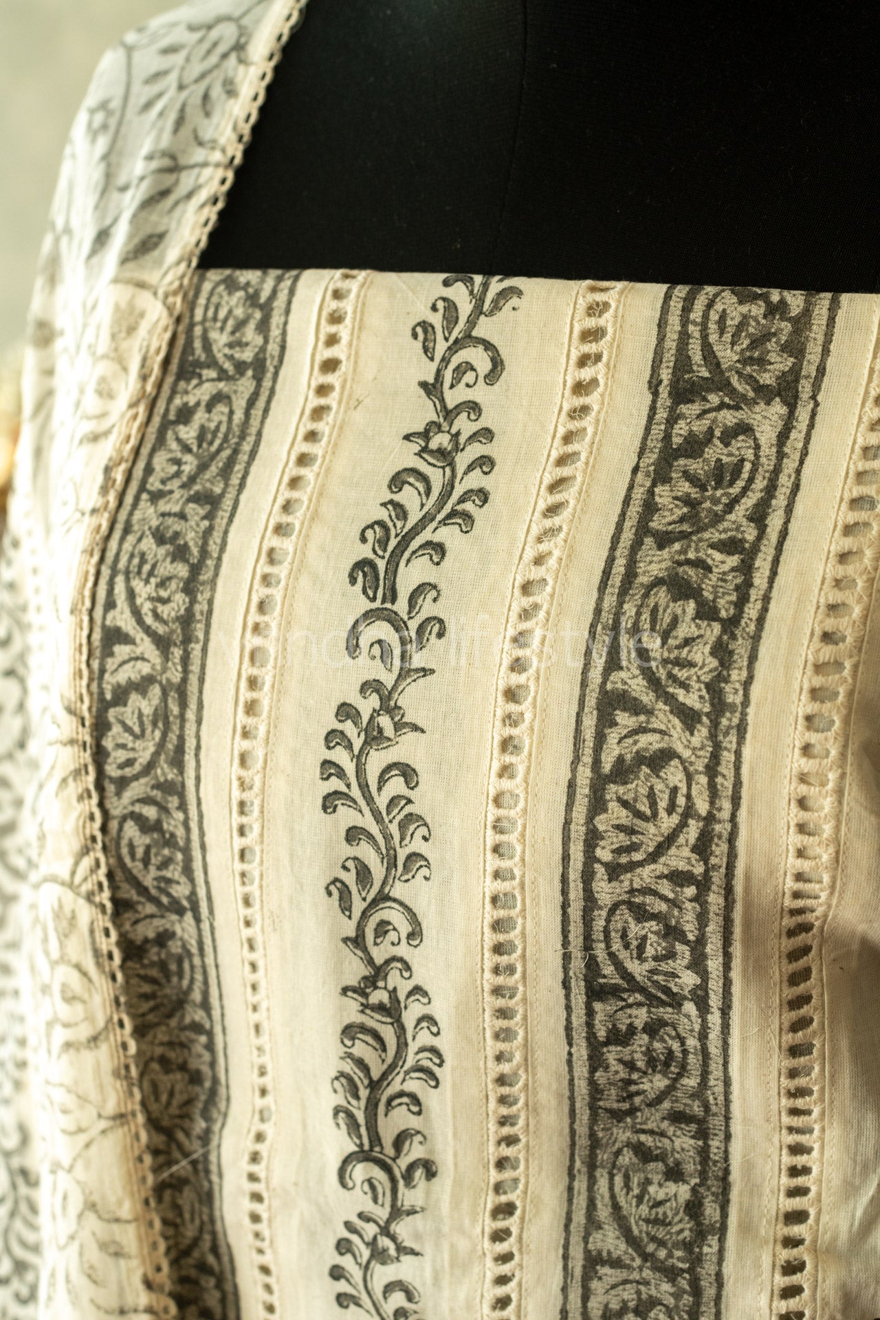 Cotton hand block printed salwar material