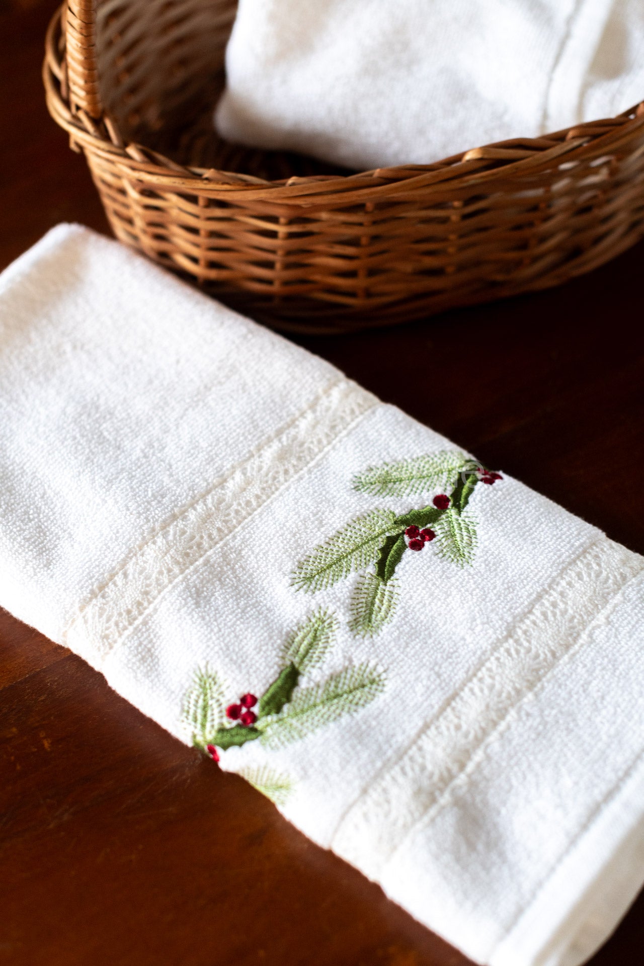 SOFT HAND TOWEL with embroidery and lace detailing -17x26 inches( single unit)