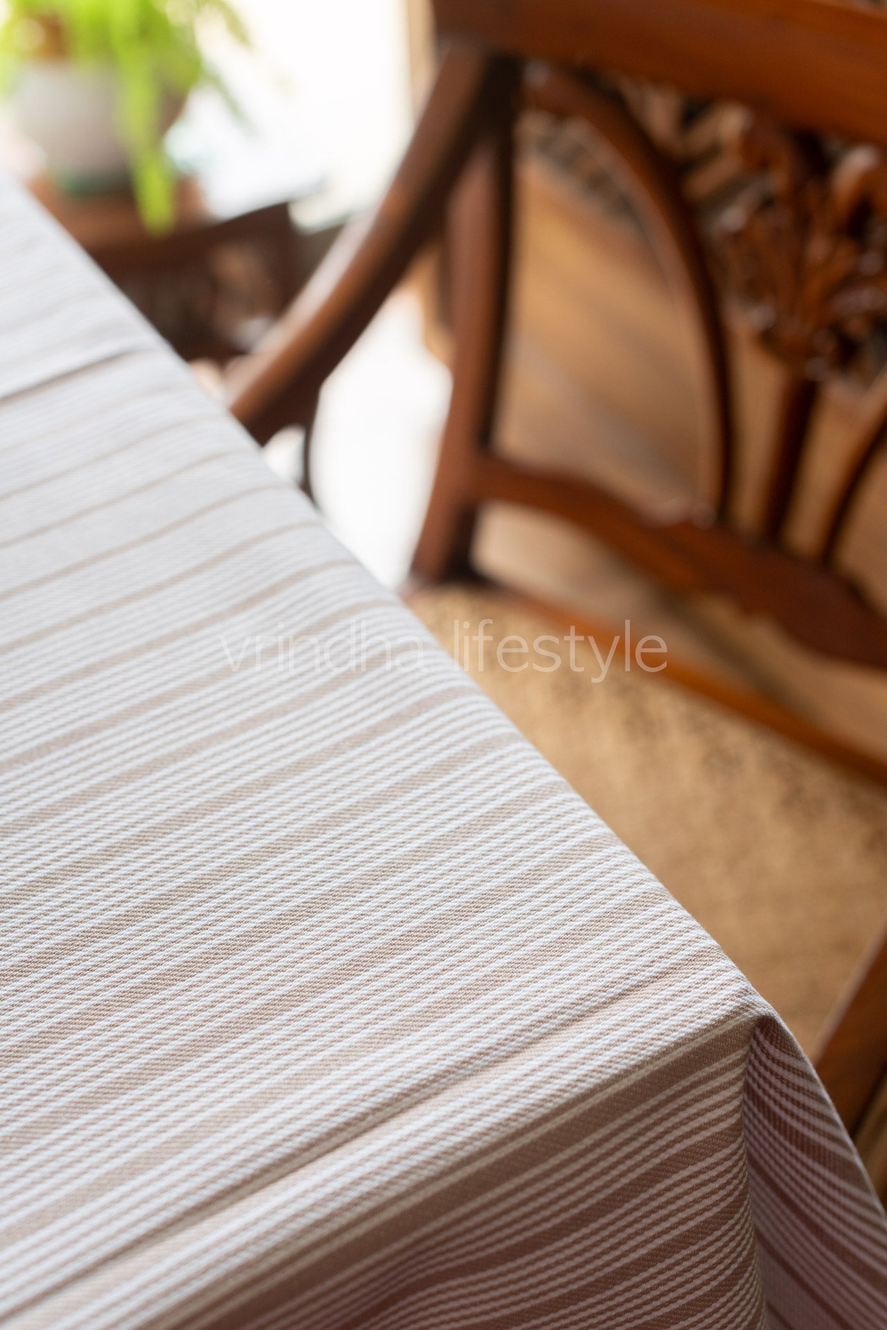 Woven cotton table cloth-6 seater