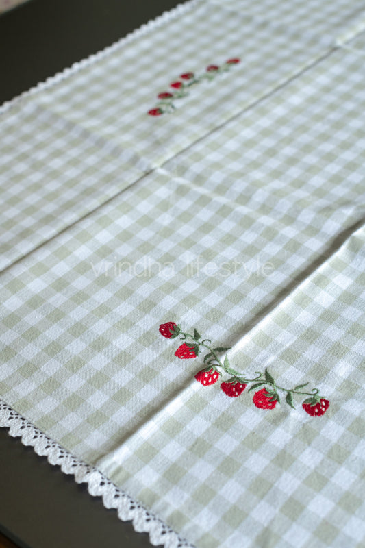 COTTON TABLE CLOTH with embroidery -Square -coffee table cover-customisable