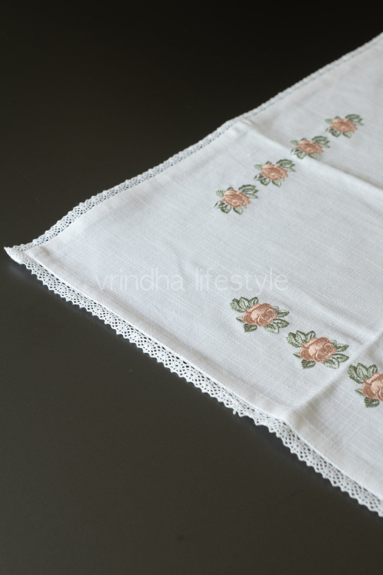 COTTON TABLE CLOTH with embroidery -Square -coffee table cover-customisable