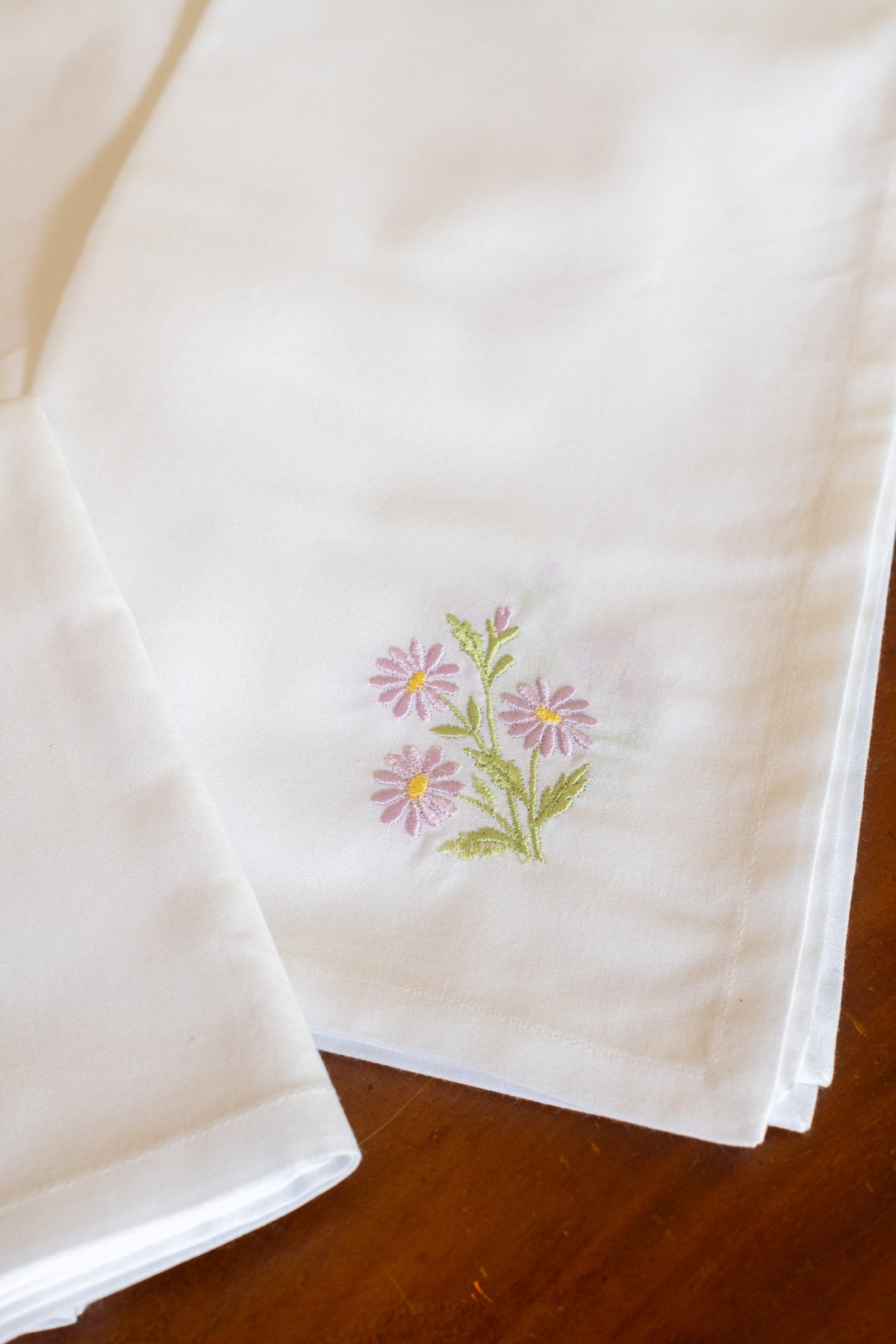 COTTON TABLE NAPKINS with embroidery -Set of 2