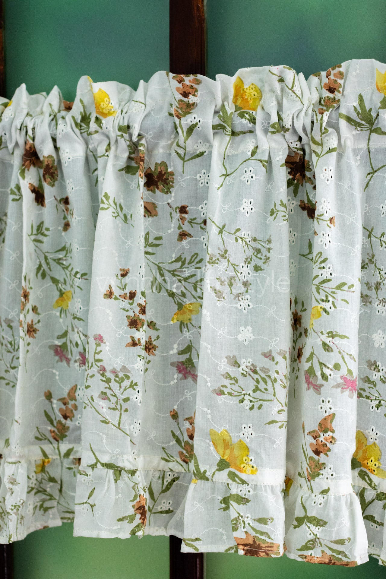 KITCHEN VALANCE-printed cotton Hakoba with frill( customisable )